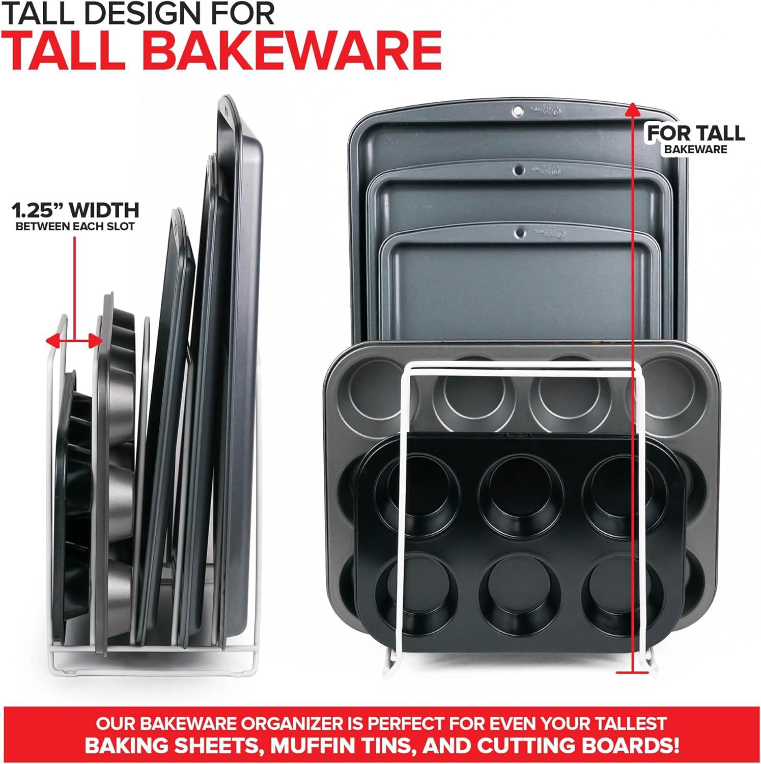 Stock Your Home Black (2 Pack) Extra Tall Steel Baking Pan Organizer ...