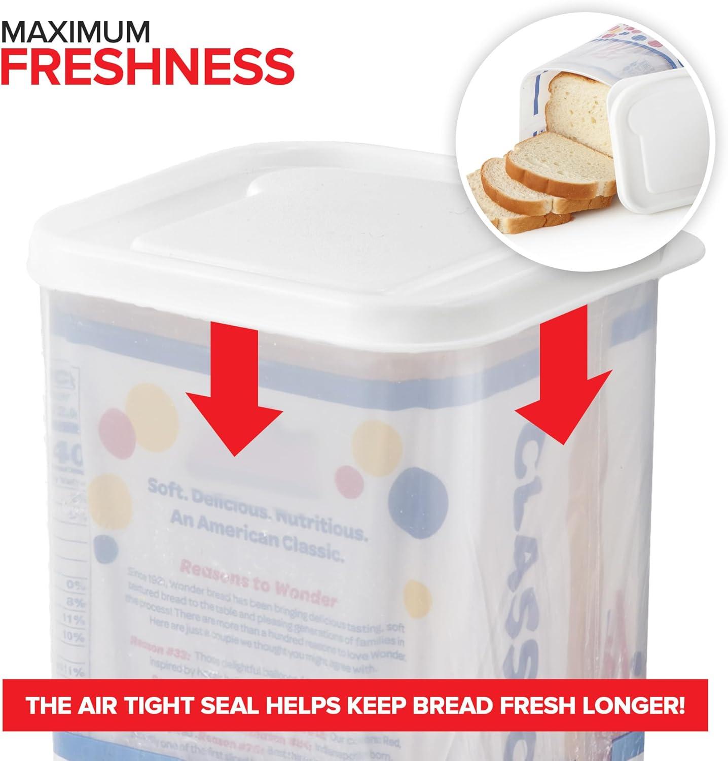 imageStock Your Home Bread Container 2 Pack Bread Loaf Keeper Fresh Bread Storage Container Clear Bread Saver Bread Holder Bread Bin for Bun Bagel and Bread Loaf Plastic Bread Box White amp BrownWhiteBrown