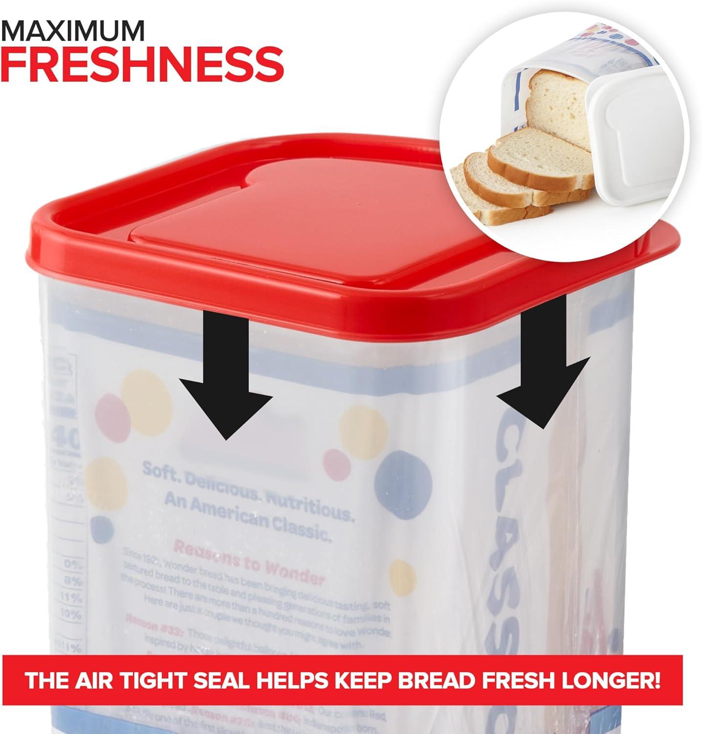 imageStock Your Home Bread Container 2 Pack Bread Loaf Keeper Fresh Bread Storage Container Clear Bread Saver Bread Holder Bread Bin for Bun Bagel and Bread Loaf Plastic Bread Box White amp BrownRed