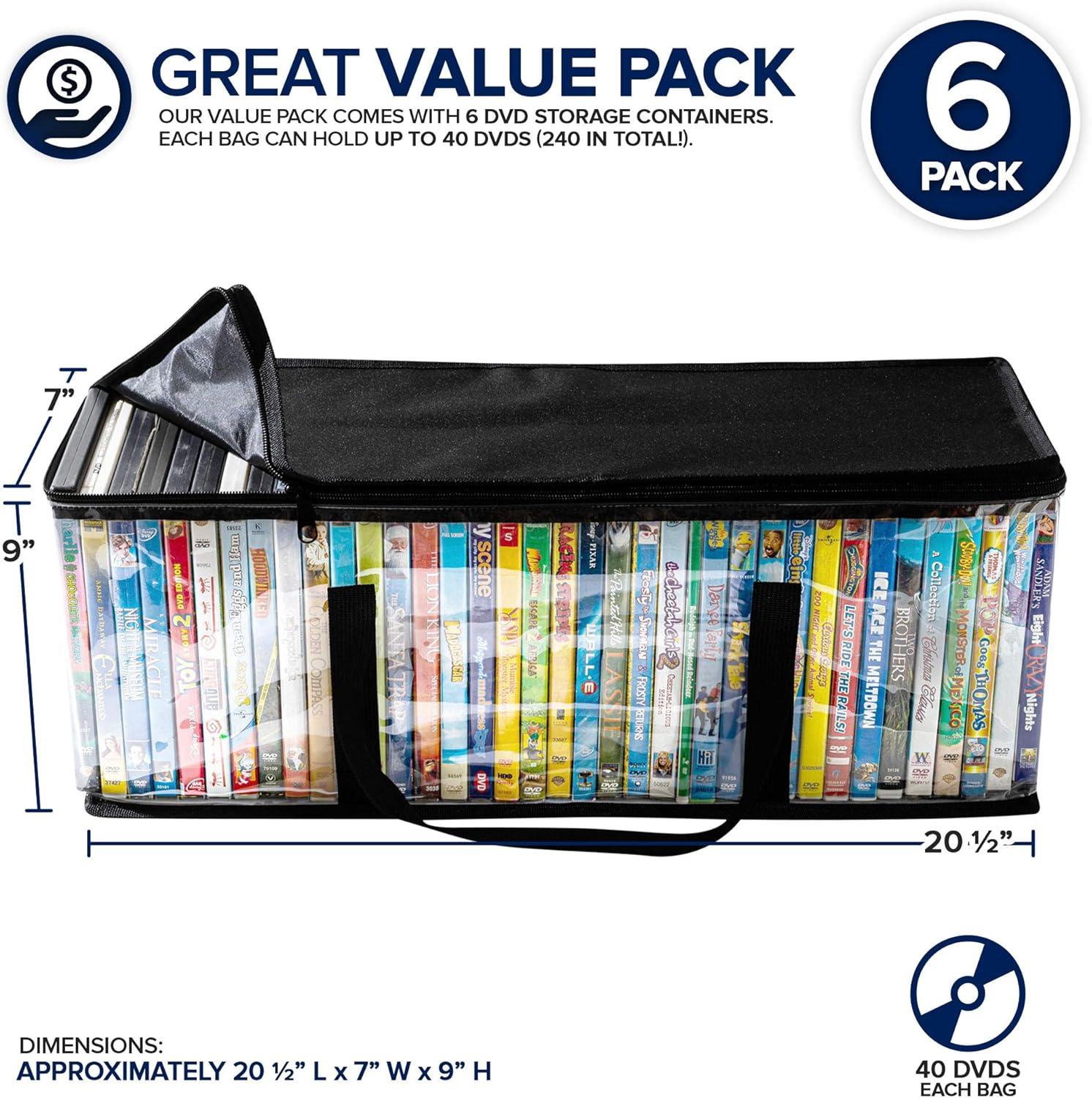 Stock Your Home DVD Storage Bags (Set of 4) Media Organizer Bag for ...