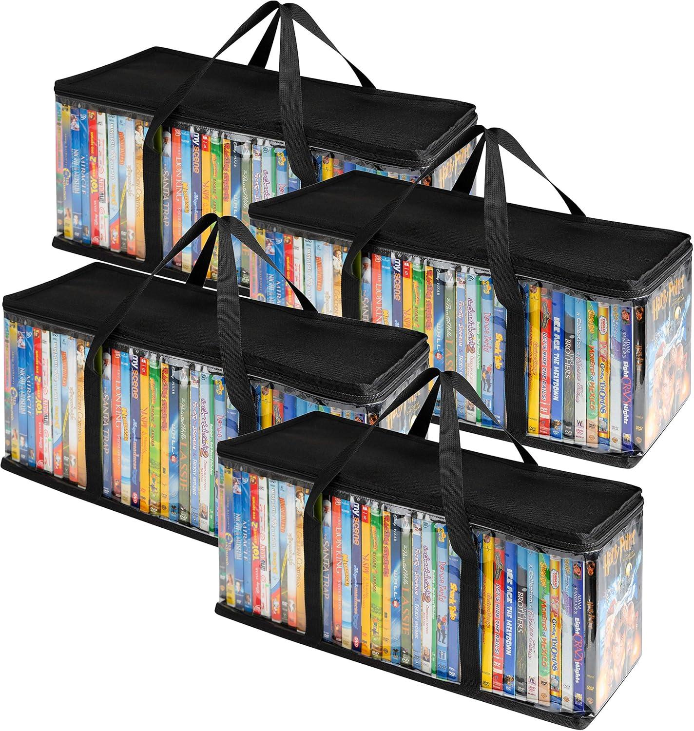 Stock Your Home DVD Storage Bags (Set of 4) Media Organizer Bag for ...