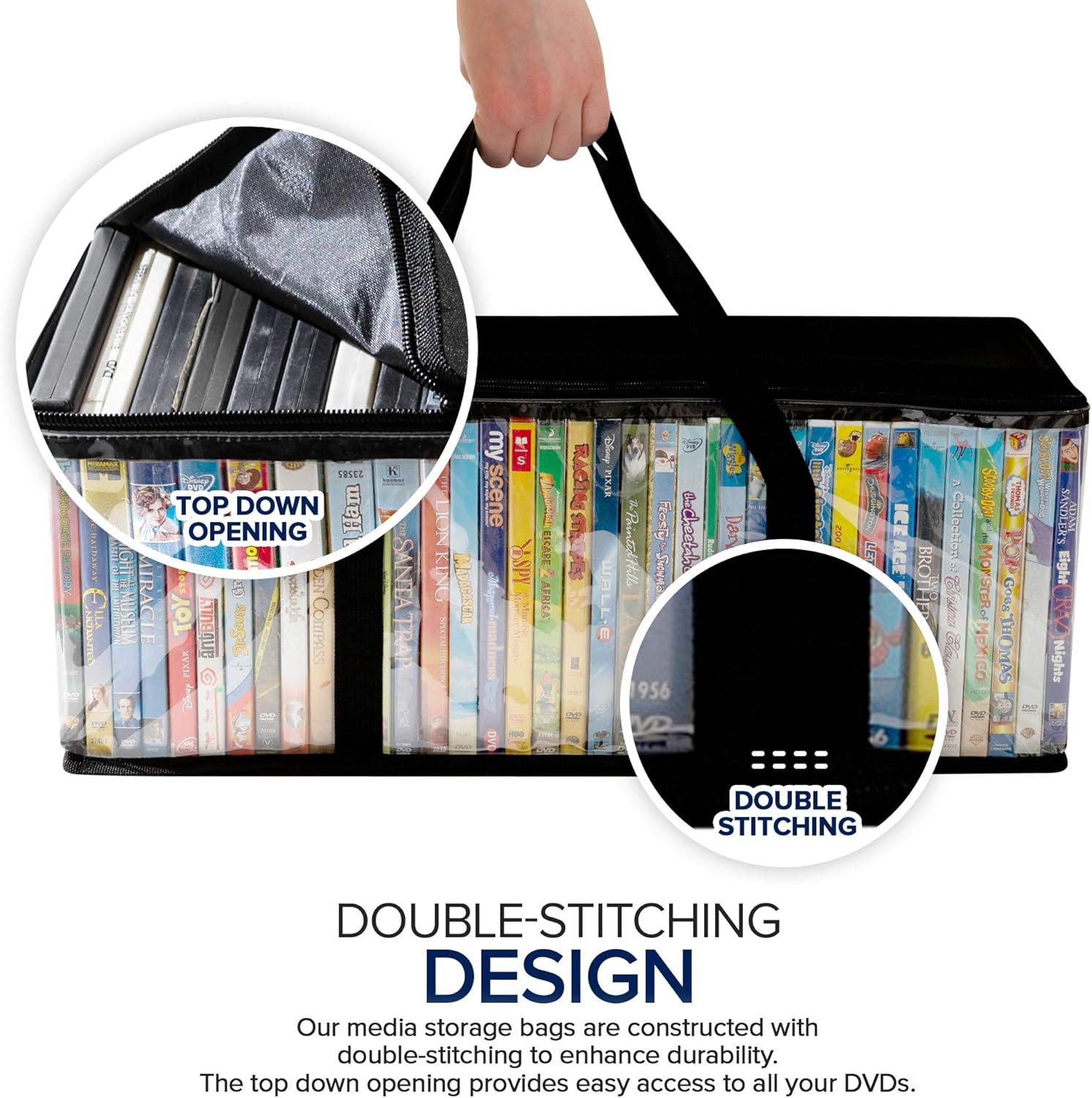 Stock Your Home DVD Storage Bags (Set of 4) Media Organizer Bag for ...
