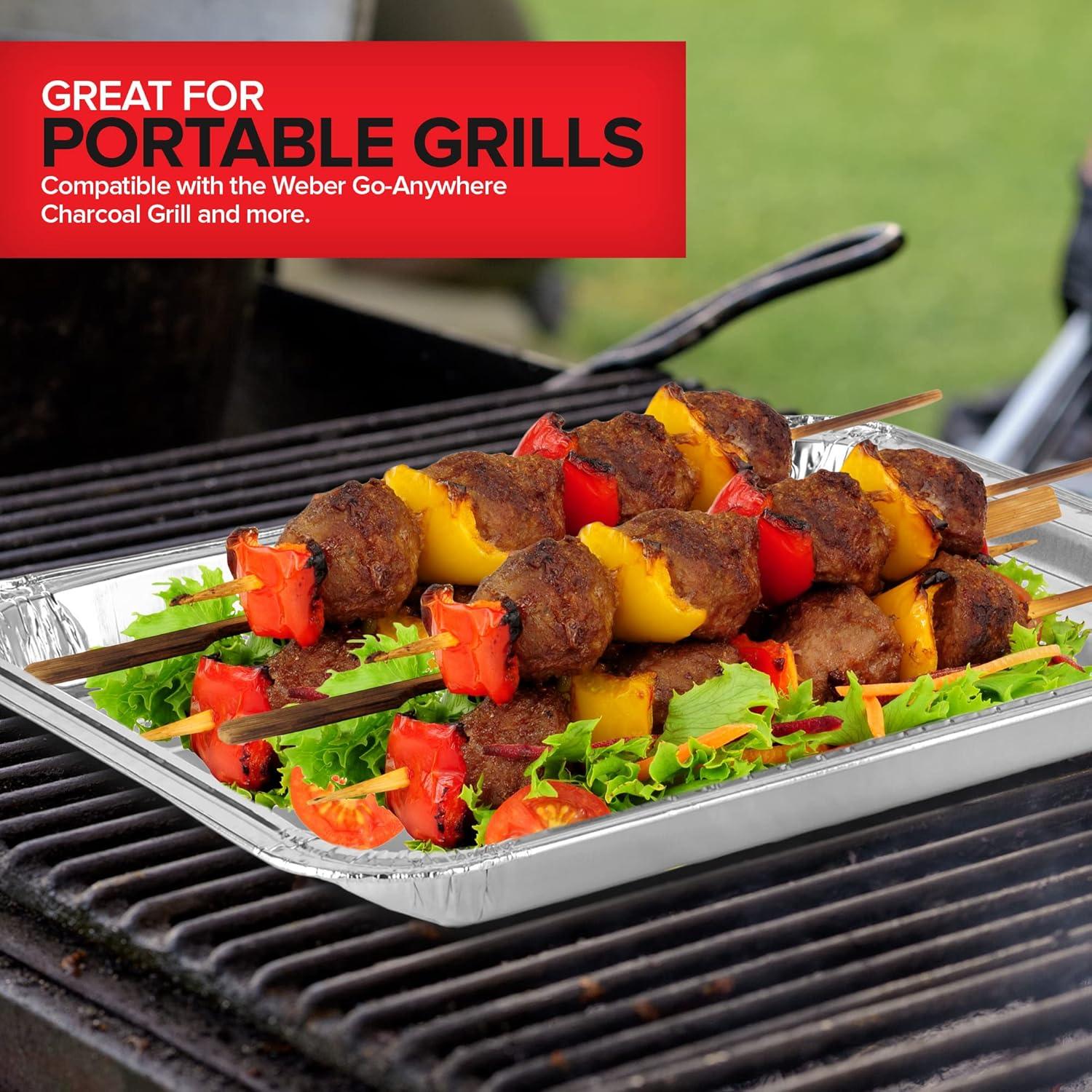 imageStock Your Home Disposable Aluminum Foil Broiler Pan 10 Pack for Oven Durable Broiling Drip Trays with Ribbed Bottom Surface for BBQ GrillLike Texture 13x9 Inch Pans
