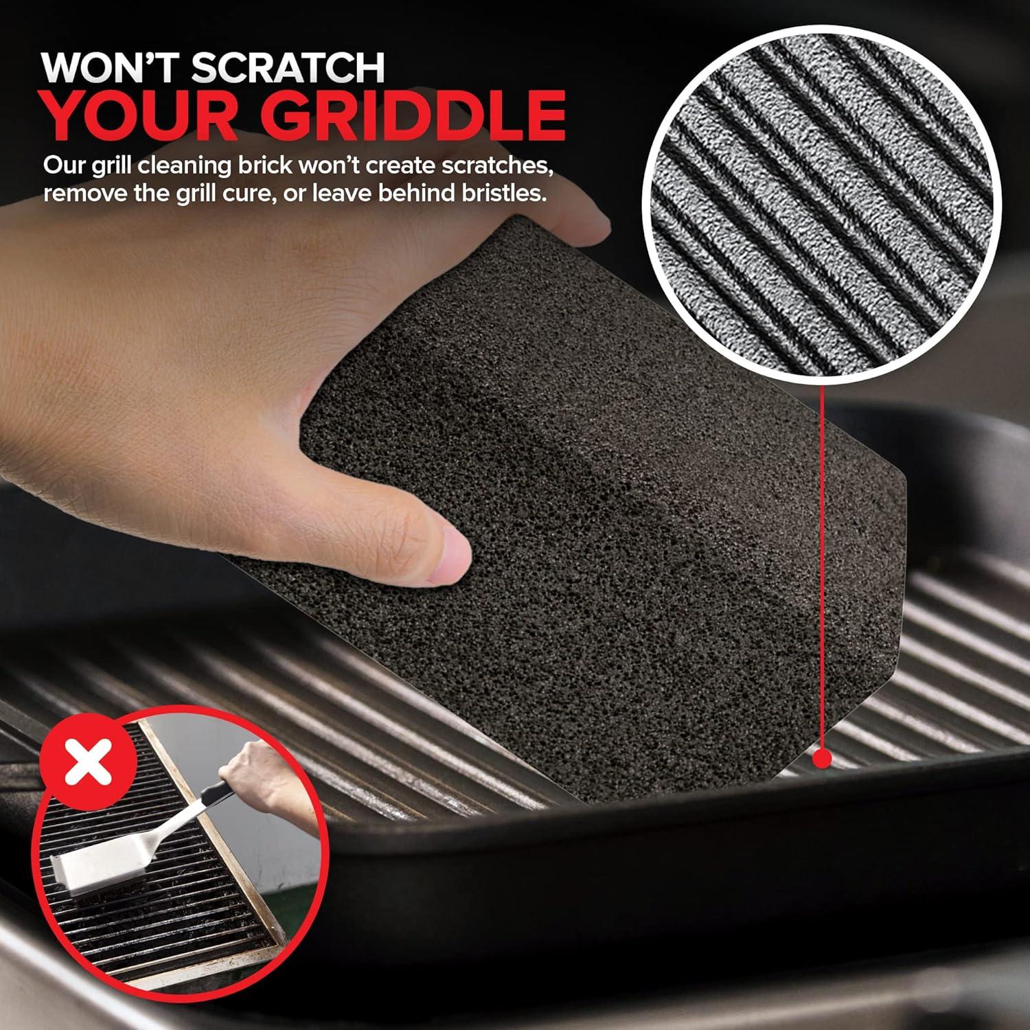 imageStock Your Home Grill Cleaning Brick 4 Pack Heavy Duty Grill Cleaning Brick Pumice Stone Brick for Flat Tops and Griddles Blackstone Griddle Cleaner NonScratch Grill Cleaner4 Pack