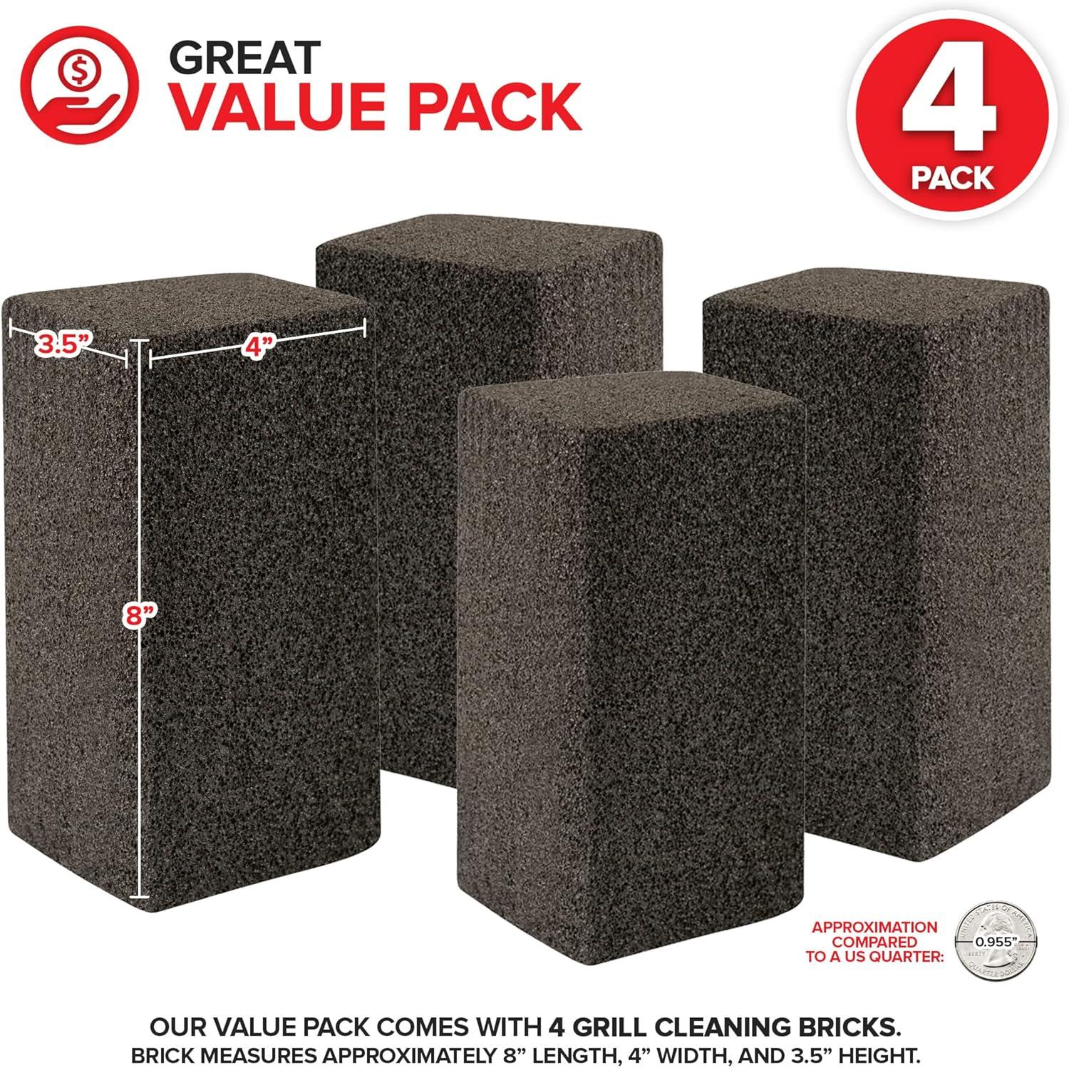 imageStock Your Home Grill Cleaning Brick 4 Pack Heavy Duty Grill Cleaning Brick Pumice Stone Brick for Flat Tops and Griddles Blackstone Griddle Cleaner NonScratch Grill Cleaner4 Pack