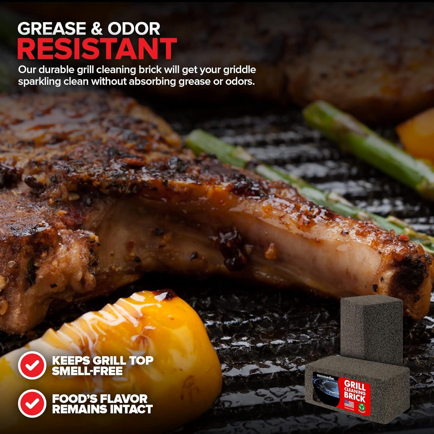 imageStock Your Home Grill Cleaning Brick 4 Pack Heavy Duty Grill Cleaning Brick Pumice Stone Brick for Flat Tops and Griddles Blackstone Griddle Cleaner NonScratch Grill Cleaner4 Pack