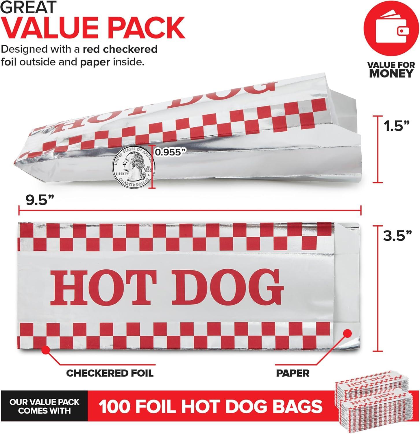 imageStock Your Home Hot Dog Wrappers Foil Laminated Paper 100 Pack Grease Resistant Red Checkered Hot Dog Sleeves Foil Bulk Hot Dog Bags for Carnival Themed Party Food Cart Concession Stand100 Pack