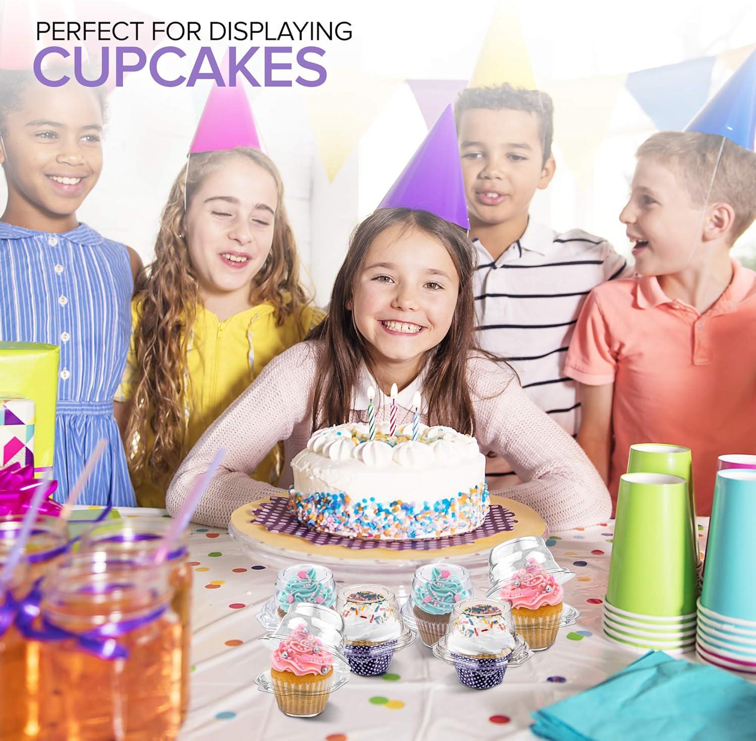 imageStock Your Home Individual Cupcake Containers 50 Pack Cupcake Holder with Lid Plastic Single Cupcake Container Muffin Container Stackable BPA Free25 Count
