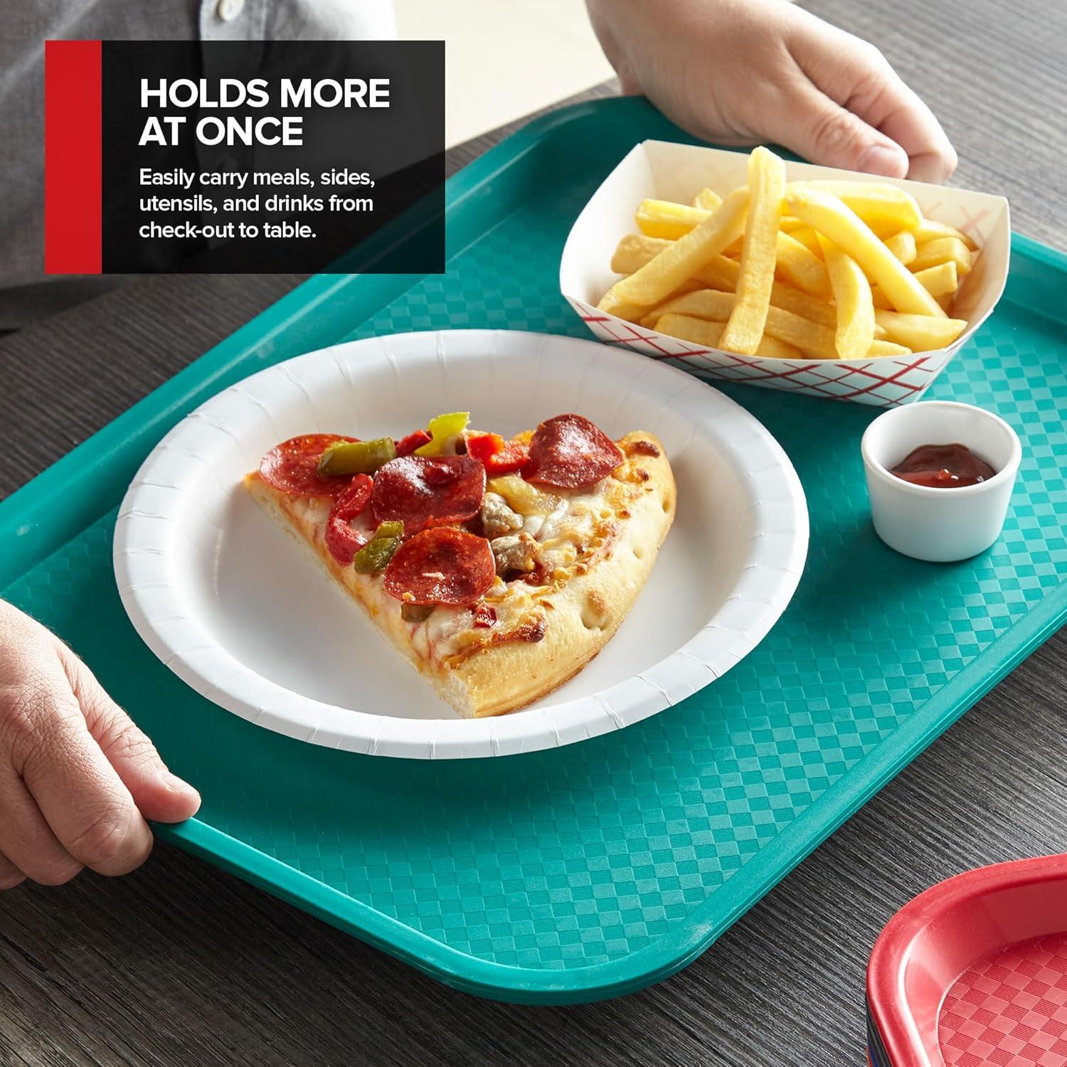 imageStock Your Home Large Plastic Serving Trays for Fast Food Set of 6 16 x 12 Multicolor Cafeteria Tray for Lunch Restaurant Caf Craft Service Carts
