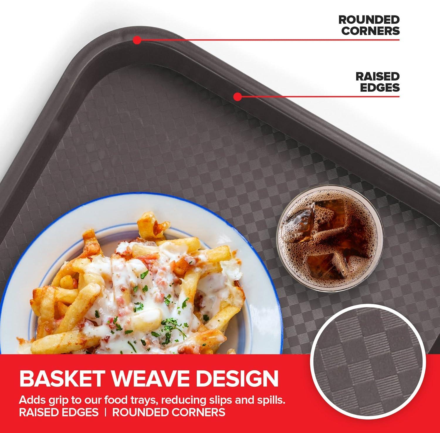 imageStock Your Home Large Plastic Serving Trays for Fast Food Set of 6 16 x 12 Multicolor Cafeteria Tray for Lunch Restaurant Caf Craft Service Carts