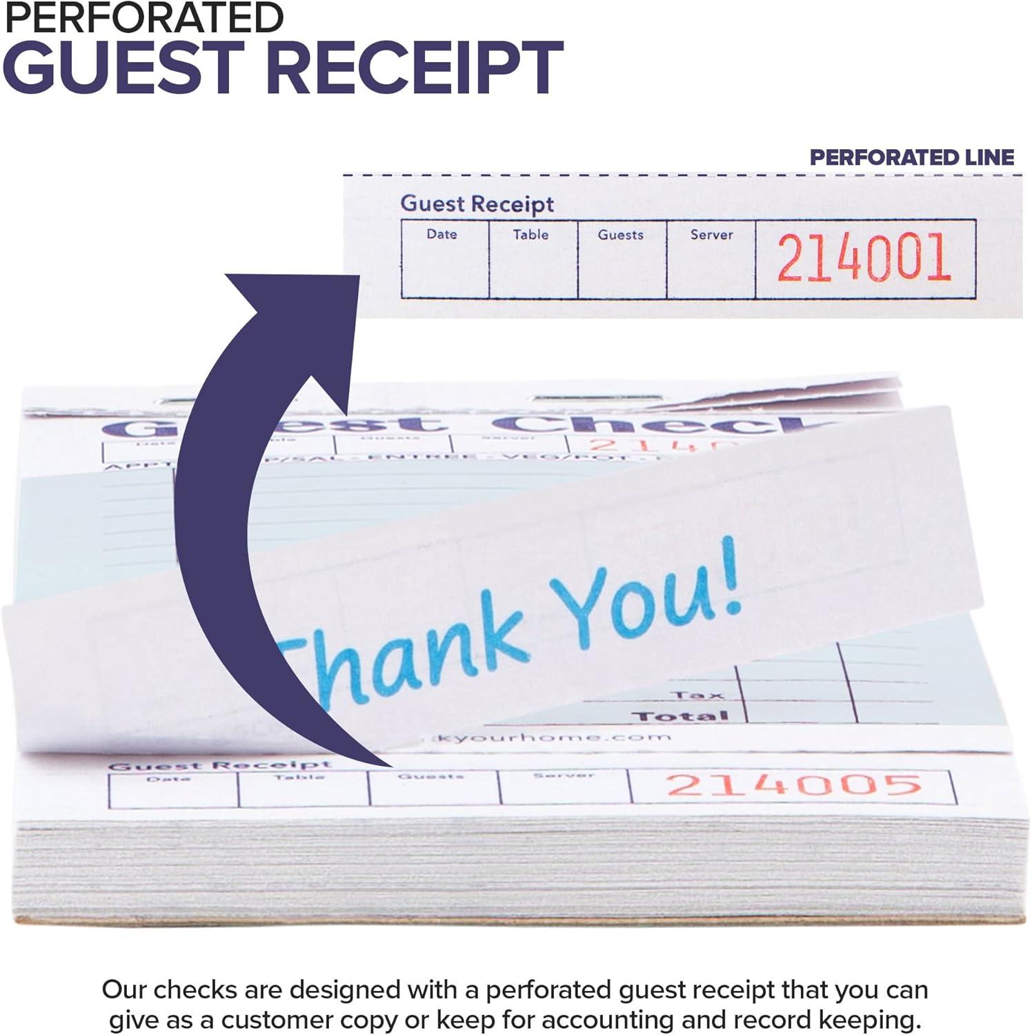 imageStock Your Home Pink Guest Check Books for Servers 20 Pack Server Note Pads Waiter Checkbook Food Receipt Book Restaurant Order Pad Paper Checks Waitress Accessories 1000 Total TicketsBlue