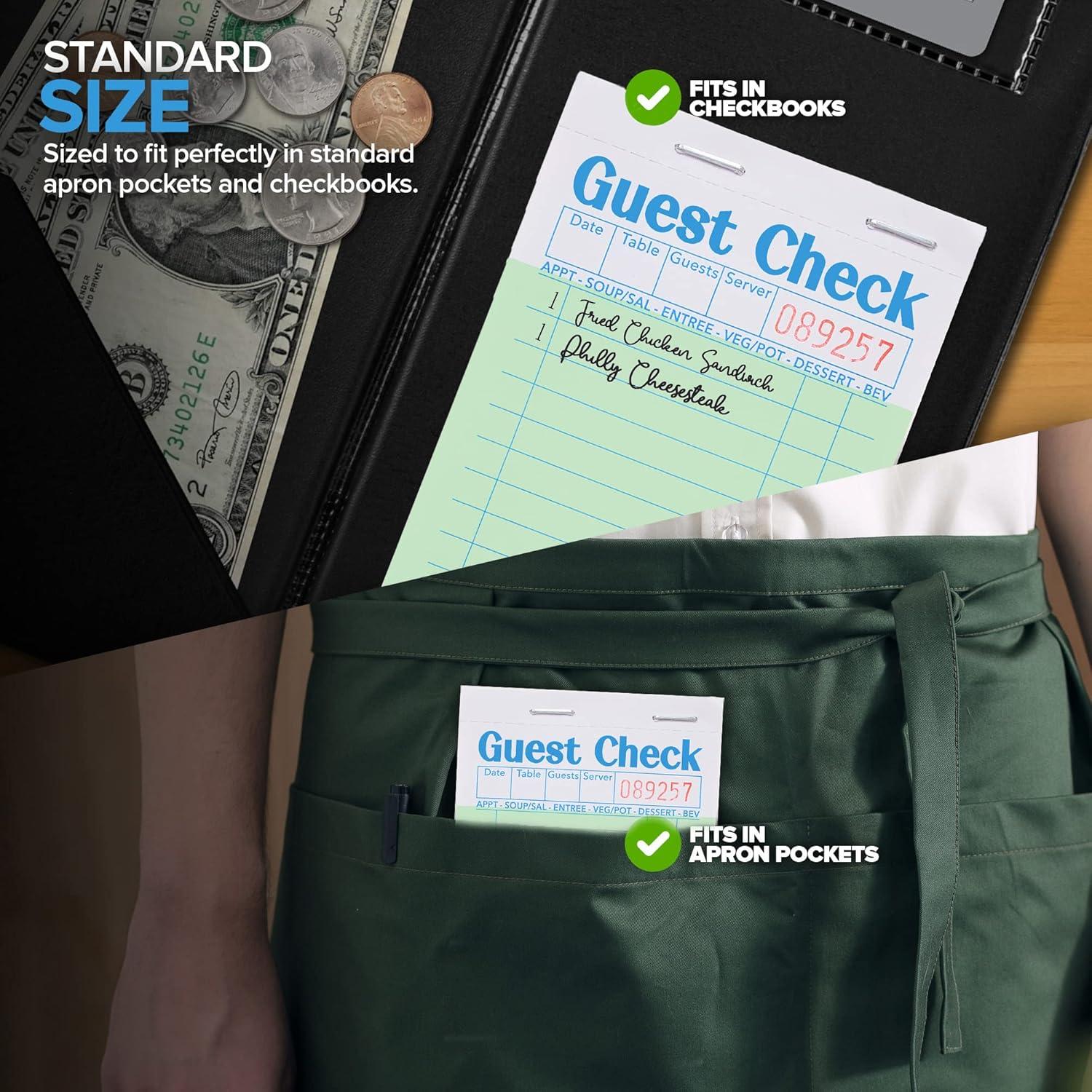 imageStock Your Home Pink Guest Check Books for Servers 20 Pack Server Note Pads Waiter Checkbook Food Receipt Book Restaurant Order Pad Paper Checks Waitress Accessories 1000 Total TicketsGreen