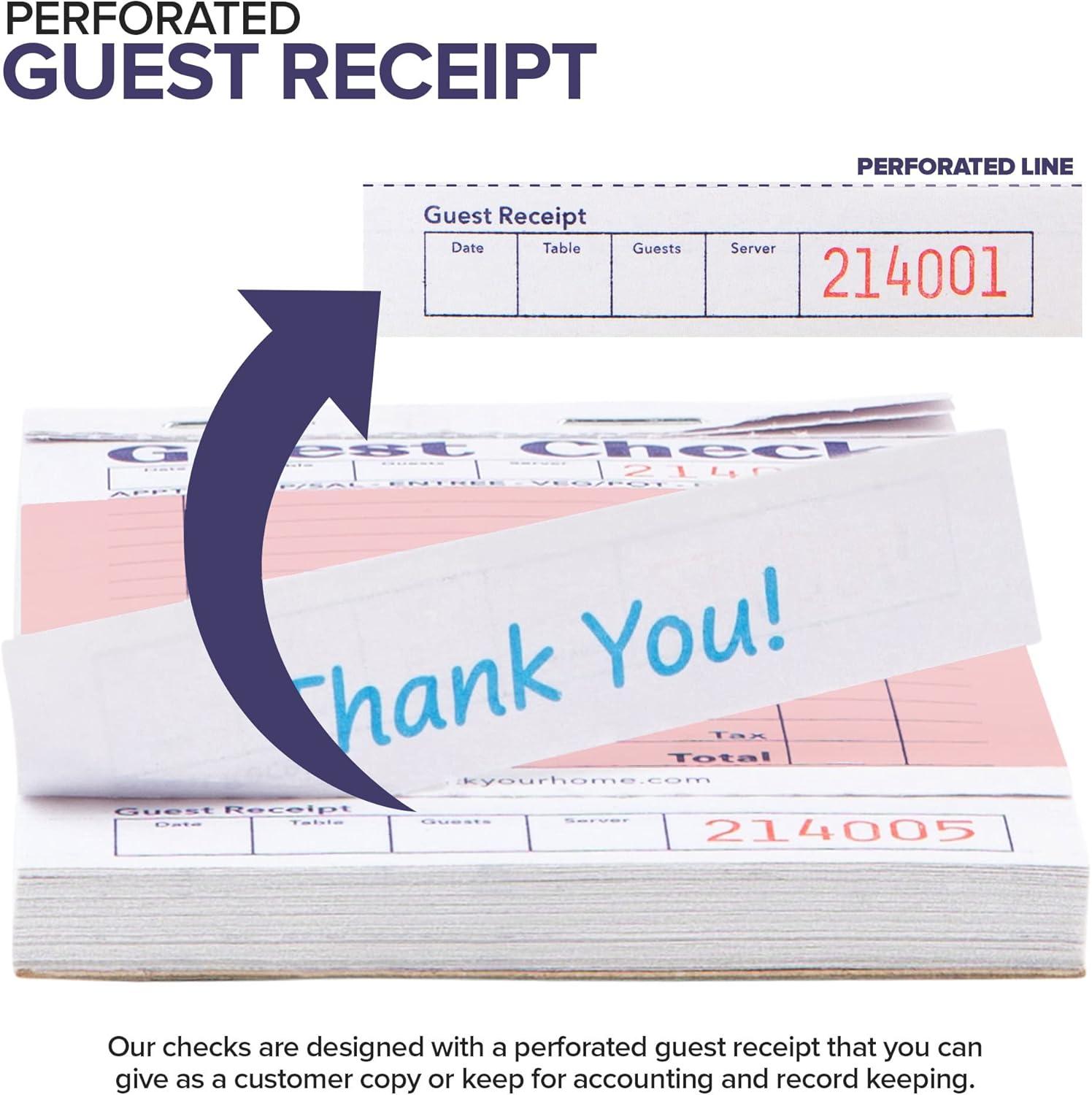 imageStock Your Home Pink Guest Check Books for Servers 20 Pack Server Note Pads Waiter Checkbook Food Receipt Book Restaurant Order Pad Paper Checks Waitress Accessories 1000 Total TicketsPink