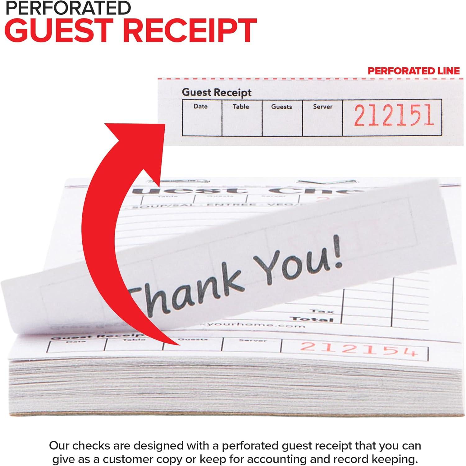 imageStock Your Home Pink Guest Check Books for Servers 20 Pack Server Note Pads Waiter Checkbook Food Receipt Book Restaurant Order Pad Paper Checks Waitress Accessories 1000 Total TicketsBlackWhite