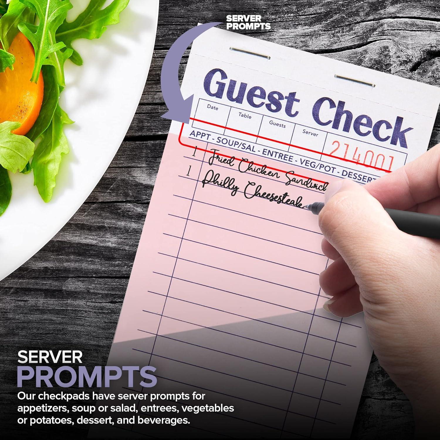 imageStock Your Home Pink Guest Check Books for Servers 20 Pack Server Note Pads Waiter Checkbook Food Receipt Book Restaurant Order Pad Paper Checks Waitress Accessories 1000 Total TicketsPink