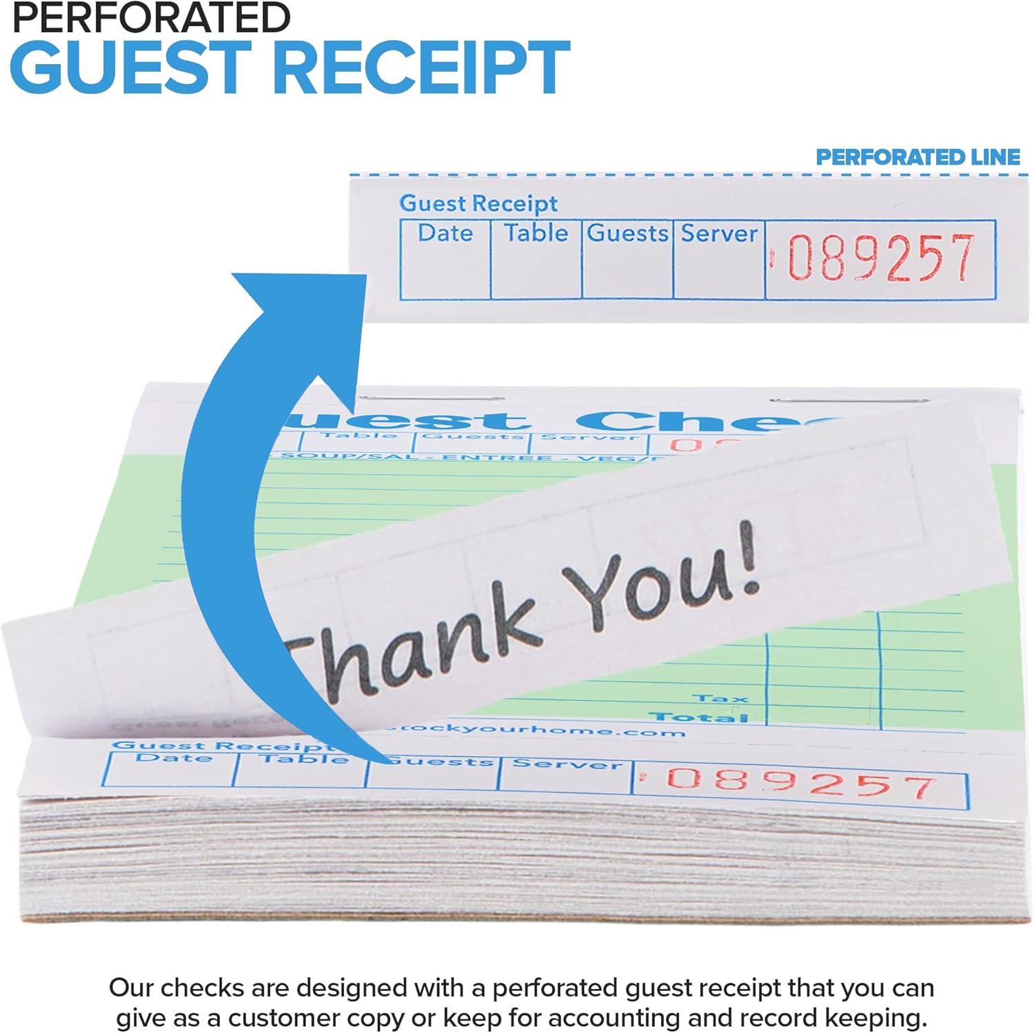 imageStock Your Home Pink Guest Check Books for Servers 20 Pack Server Note Pads Waiter Checkbook Food Receipt Book Restaurant Order Pad Paper Checks Waitress Accessories 1000 Total TicketsGreen