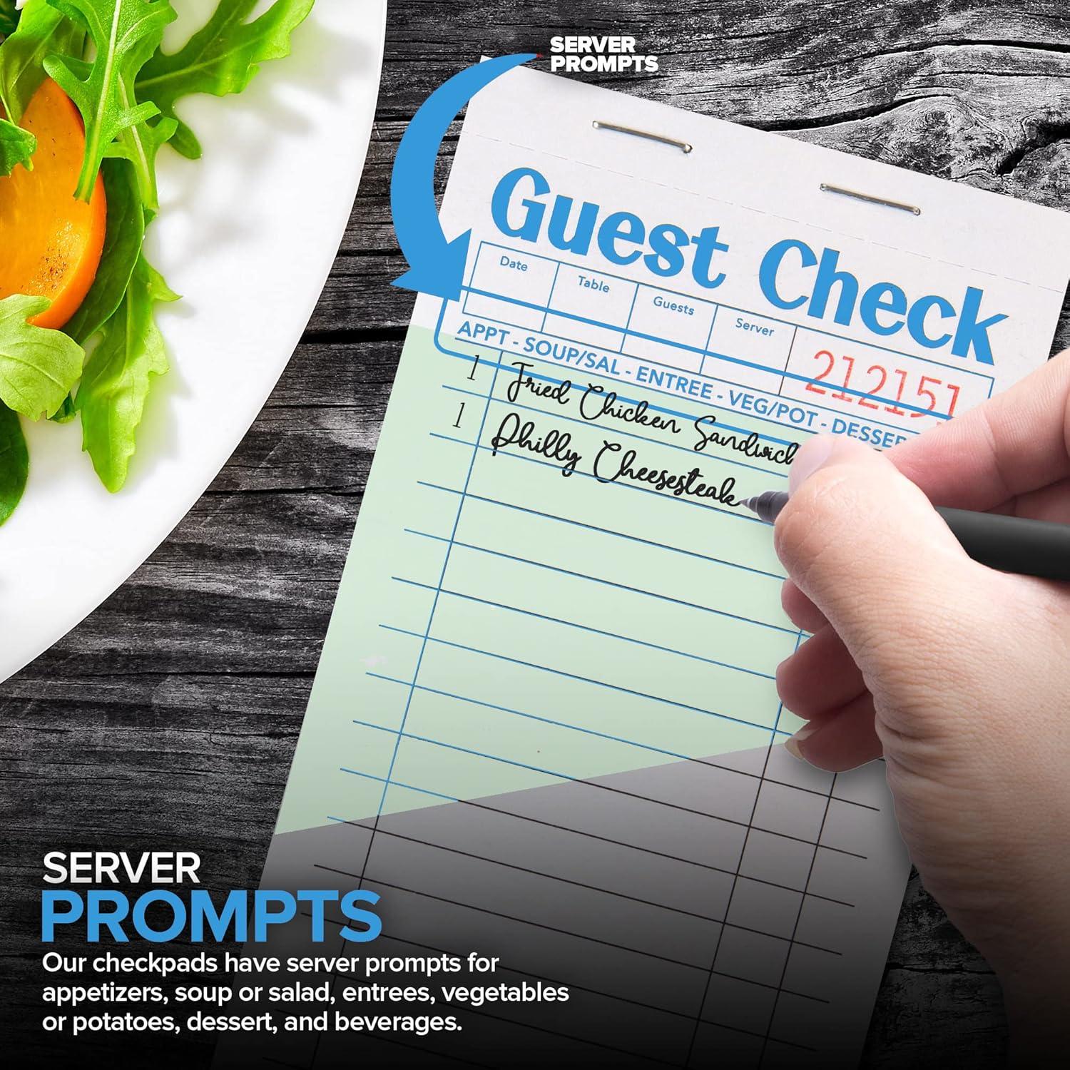 imageStock Your Home Pink Guest Check Books for Servers 20 Pack Server Note Pads Waiter Checkbook Food Receipt Book Restaurant Order Pad Paper Checks Waitress Accessories 1000 Total TicketsGreen