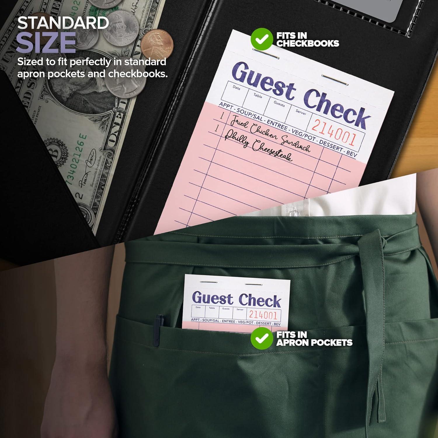 imageStock Your Home Pink Guest Check Books for Servers 20 Pack Server Note Pads Waiter Checkbook Food Receipt Book Restaurant Order Pad Paper Checks Waitress Accessories 1000 Total TicketsPink