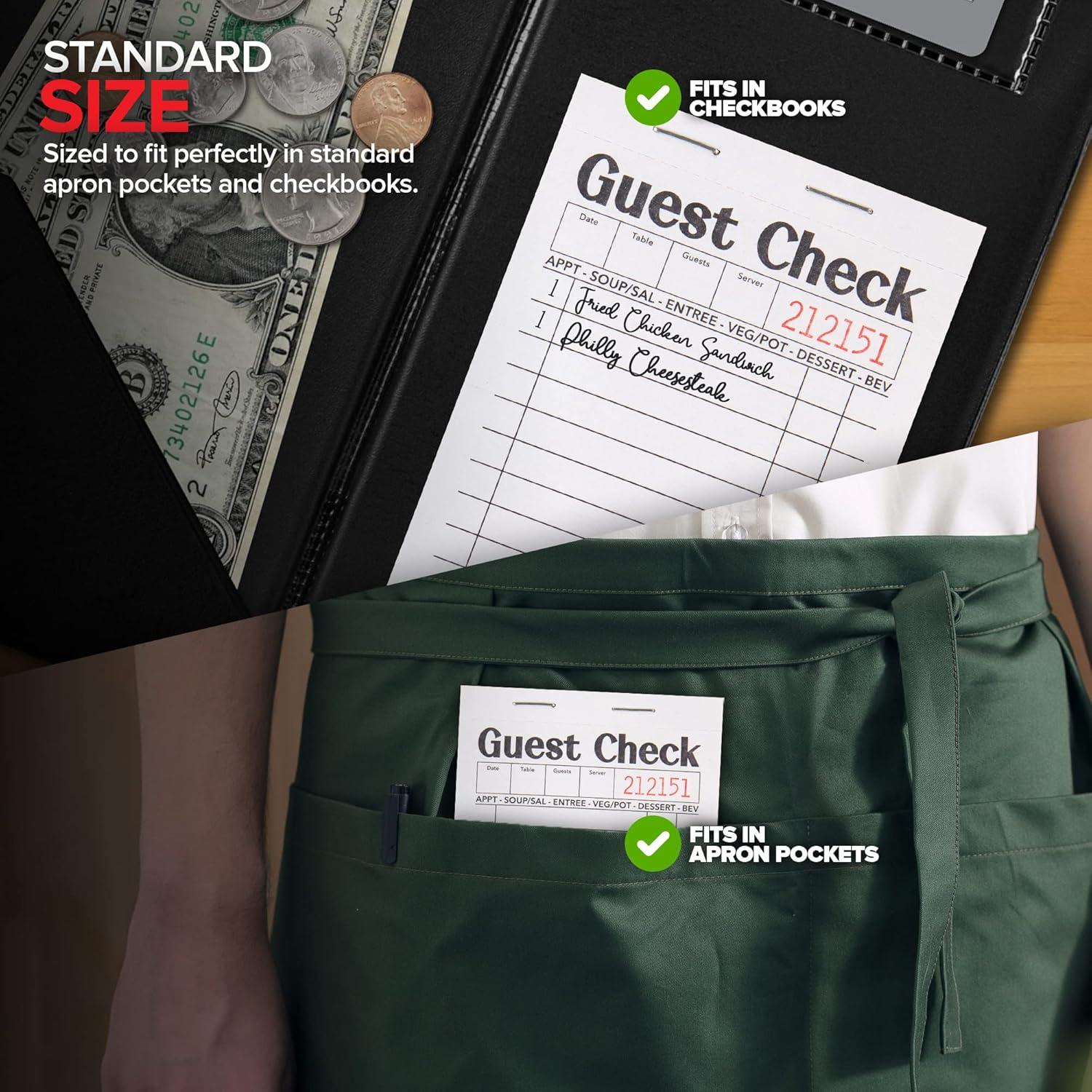 imageStock Your Home Pink Guest Check Books for Servers 20 Pack Server Note Pads Waiter Checkbook Food Receipt Book Restaurant Order Pad Paper Checks Waitress Accessories 1000 Total TicketsBlackWhite