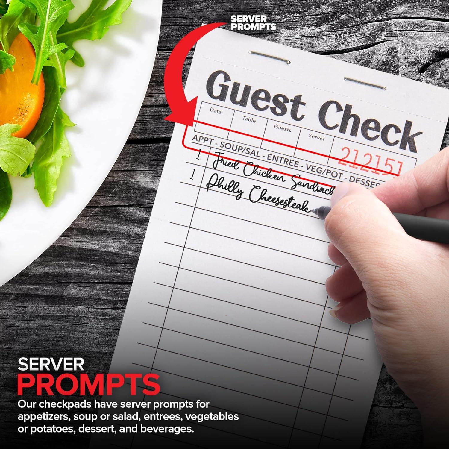 imageStock Your Home Pink Guest Check Books for Servers 20 Pack Server Note Pads Waiter Checkbook Food Receipt Book Restaurant Order Pad Paper Checks Waitress Accessories 1000 Total TicketsBlackWhite