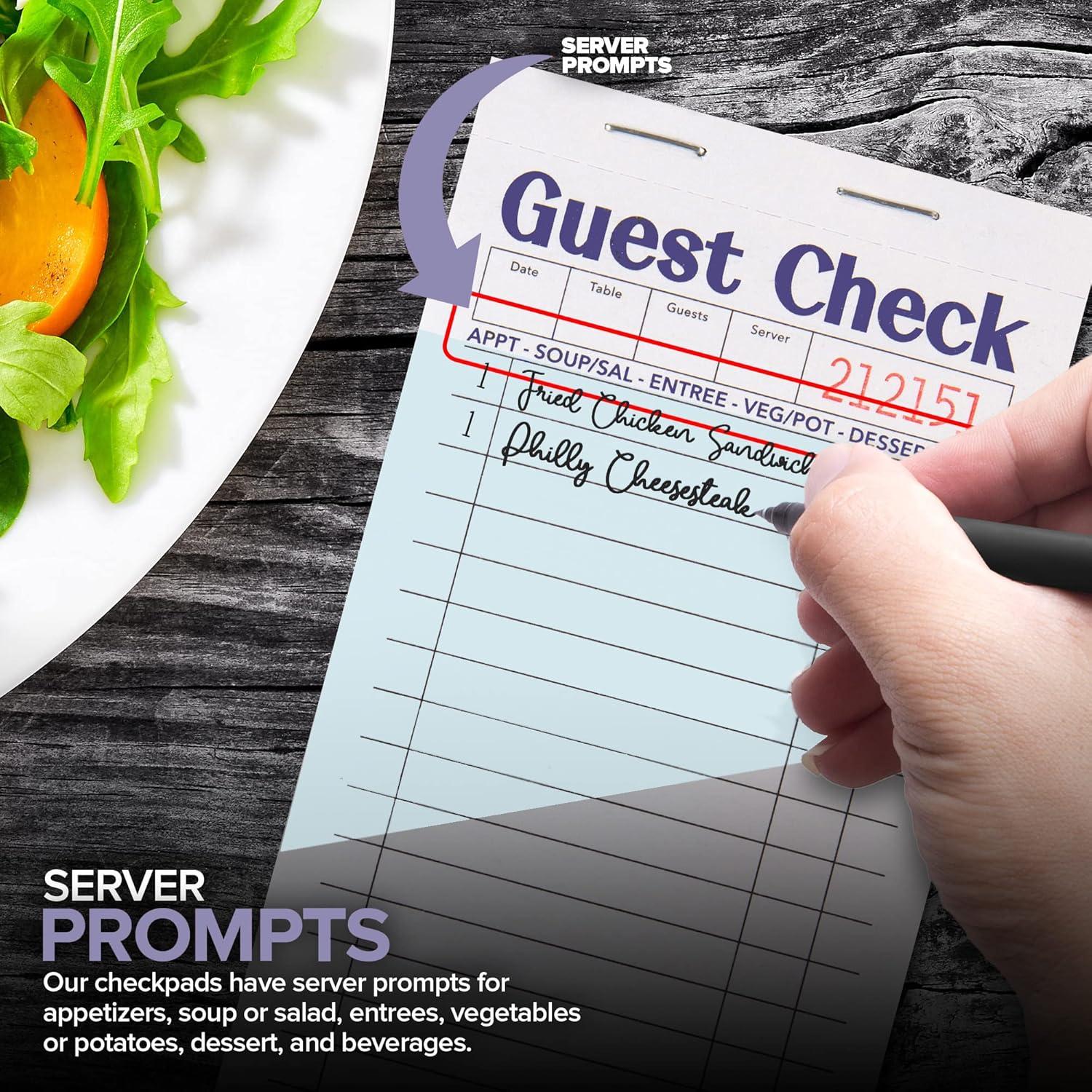 imageStock Your Home Pink Guest Check Books for Servers 20 Pack Server Note Pads Waiter Checkbook Food Receipt Book Restaurant Order Pad Paper Checks Waitress Accessories 1000 Total TicketsBlue