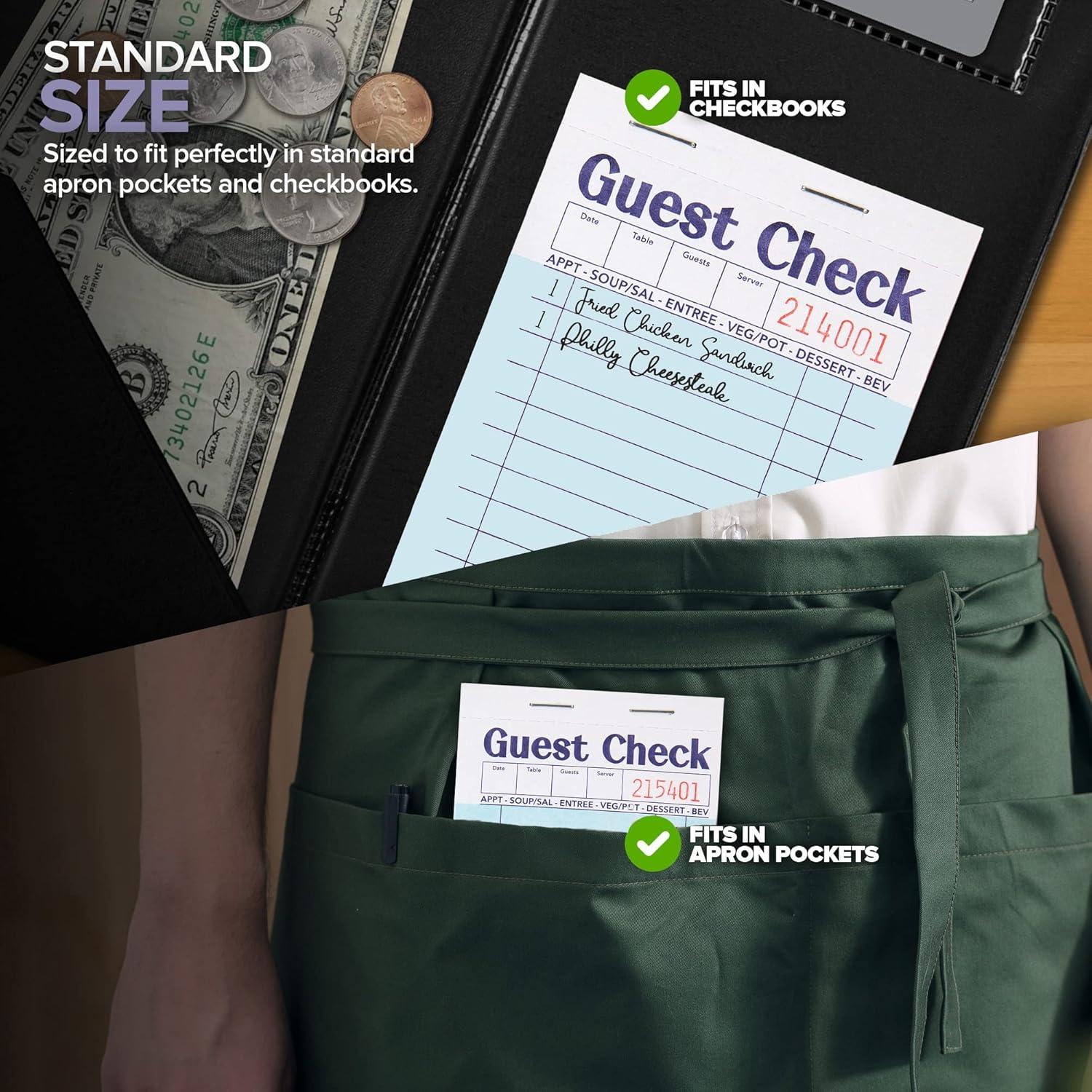 imageStock Your Home Pink Guest Check Books for Servers 20 Pack Server Note Pads Waiter Checkbook Food Receipt Book Restaurant Order Pad Paper Checks Waitress Accessories 1000 Total TicketsBlue