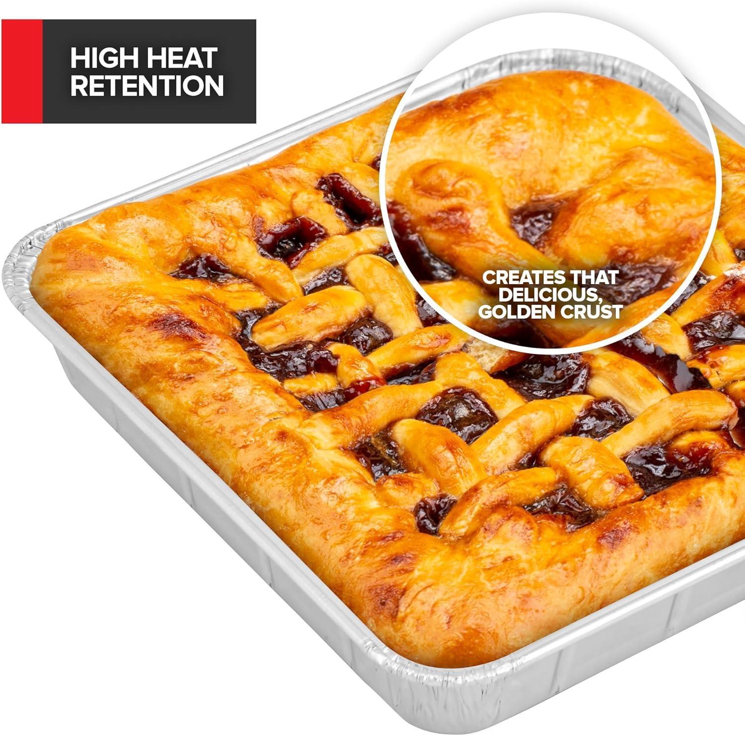 imageStock Your Home Set of 40 Aluminum Pans Disposable 20 9x13 10 8x8 10 1Lb Heavy Duty Foil Pans Baking Tins Cooking Trays Large and Small Catering Food Containers for Roasting Serving