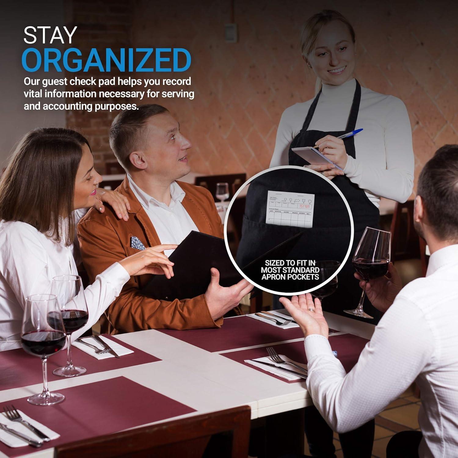 imageStock Your Home White Guest Check Pads 100 Count 1 Part Guest Check Pads Server Notepads and Waitress Order Pads Check Pads for Diners Restaurants Food Trucks Takeout and Delivery Services