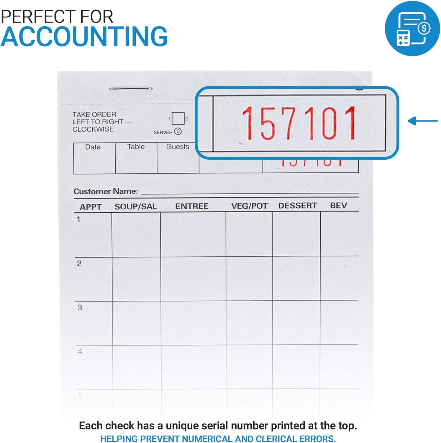 imageStock Your Home White Guest Check Pads 100 Count 1 Part Guest Check Pads Server Notepads and Waitress Order Pads Check Pads for Diners Restaurants Food Trucks Takeout and Delivery Services