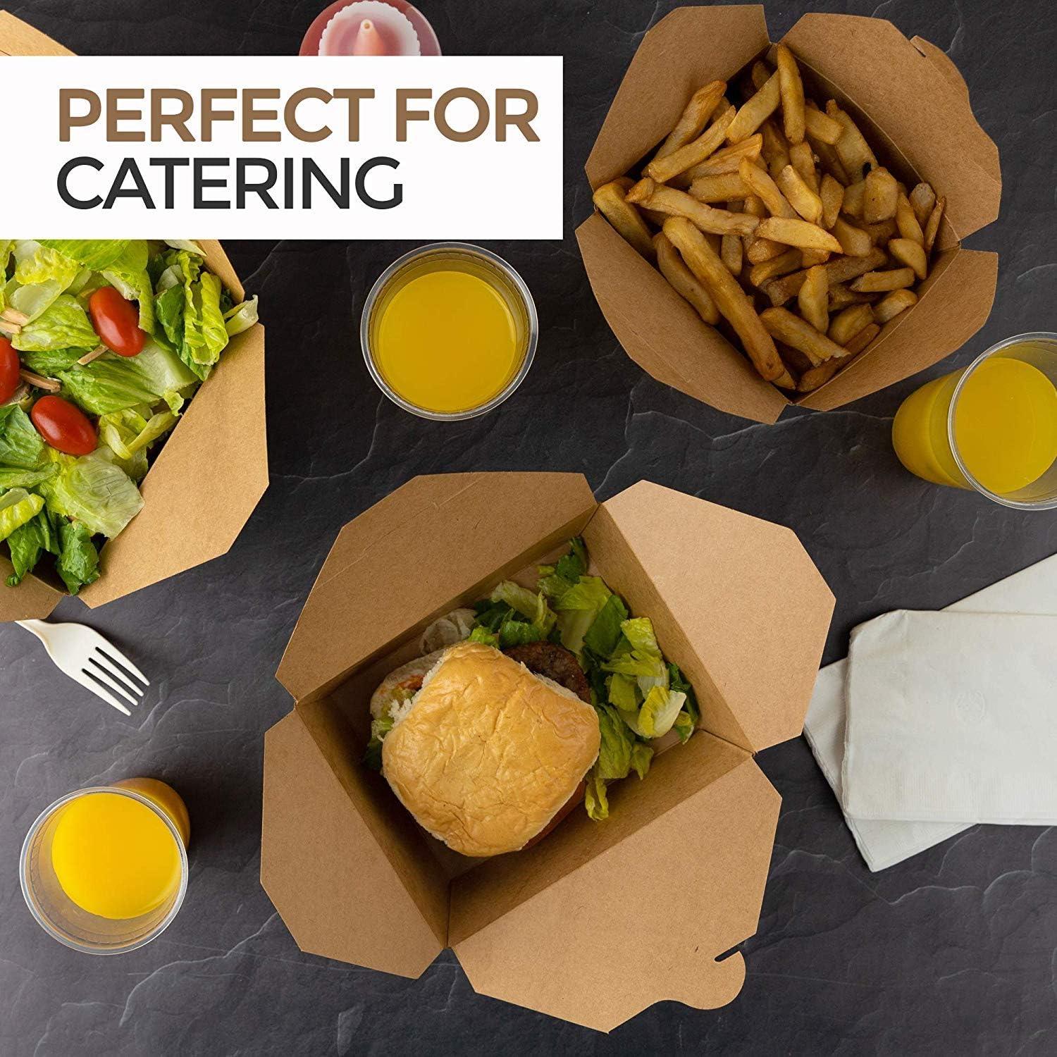 imageTake Out Food Containers Microwaveable Kraft Brown Take Out Boxes 45 oz 50 Pack Leak and Grease Resistant Food Containers Recyclable Lunch Box To Go Containers for Restaurant Catering and PartyForty Pack 71 Oz