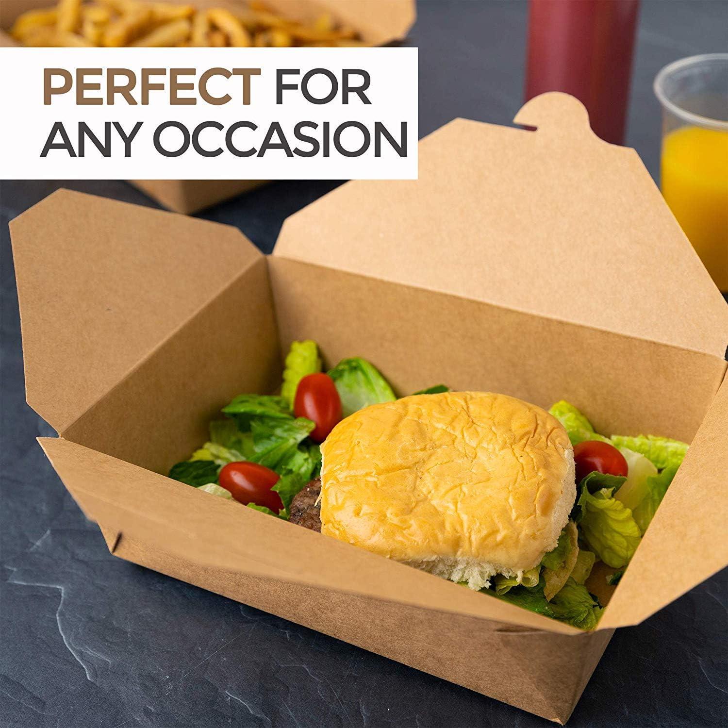 imageTake Out Food Containers Microwaveable Kraft Brown Take Out Boxes 45 oz 50 Pack Leak and Grease Resistant Food Containers Recyclable Lunch Box To Go Containers for Restaurant Catering and PartyForty Pack 71 Oz