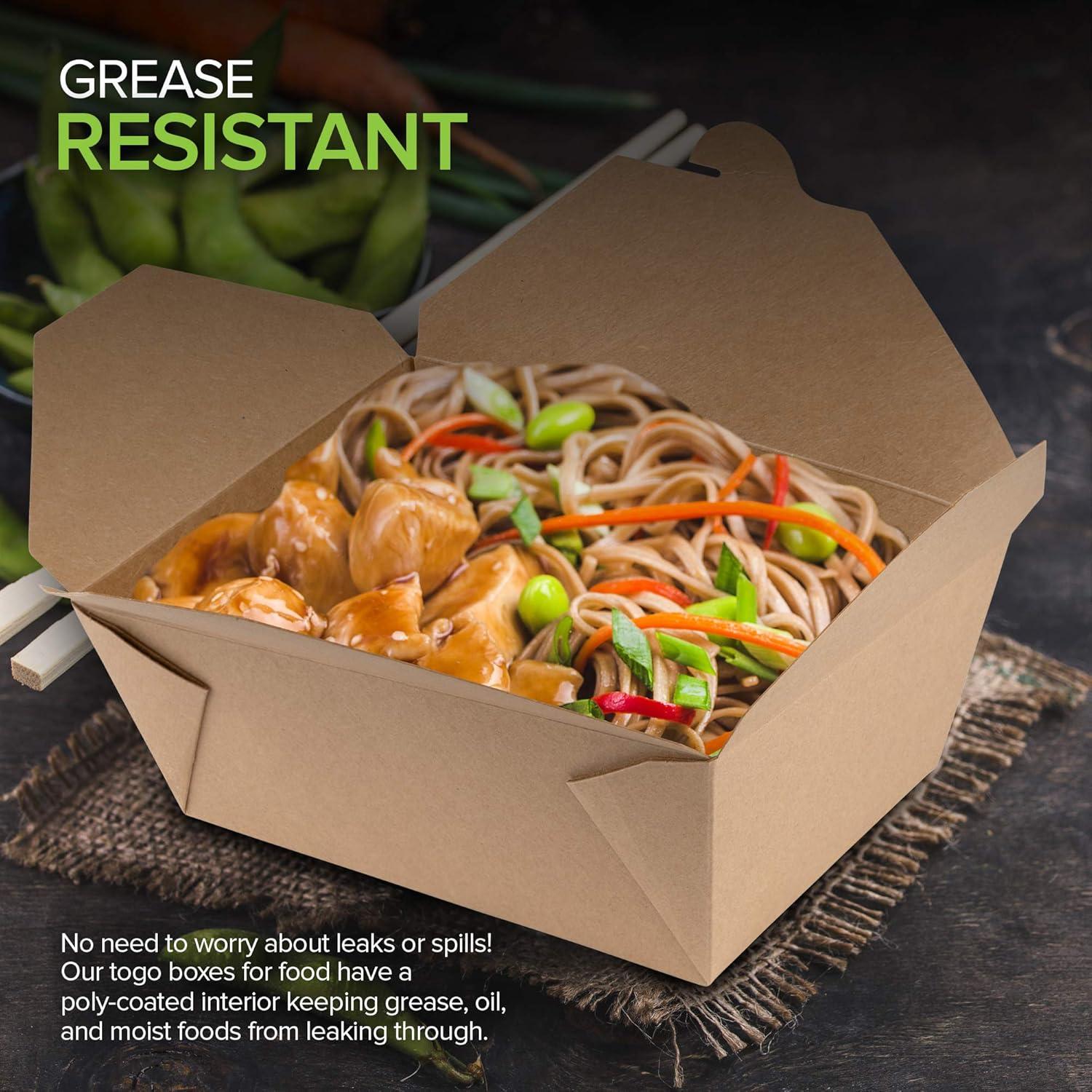imageTake Out Food Containers Microwaveable Kraft Brown Take Out Boxes 45 oz 50 Pack Leak and Grease Resistant Food Containers Recyclable Lunch Box To Go Containers for Restaurant Catering and PartyThirty Pack 112 Oz