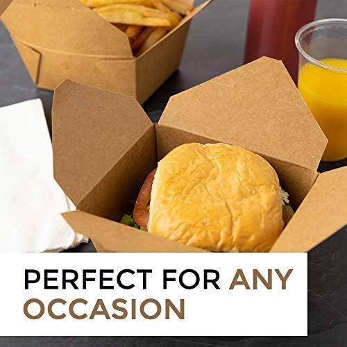 imageTake Out Food Containers Microwaveable Kraft Brown Take Out Boxes 45 oz 50 Pack Leak and Grease Resistant Food Containers Recyclable Lunch Box To Go Containers for Restaurant Catering and PartyFifty Pack 30 Oz