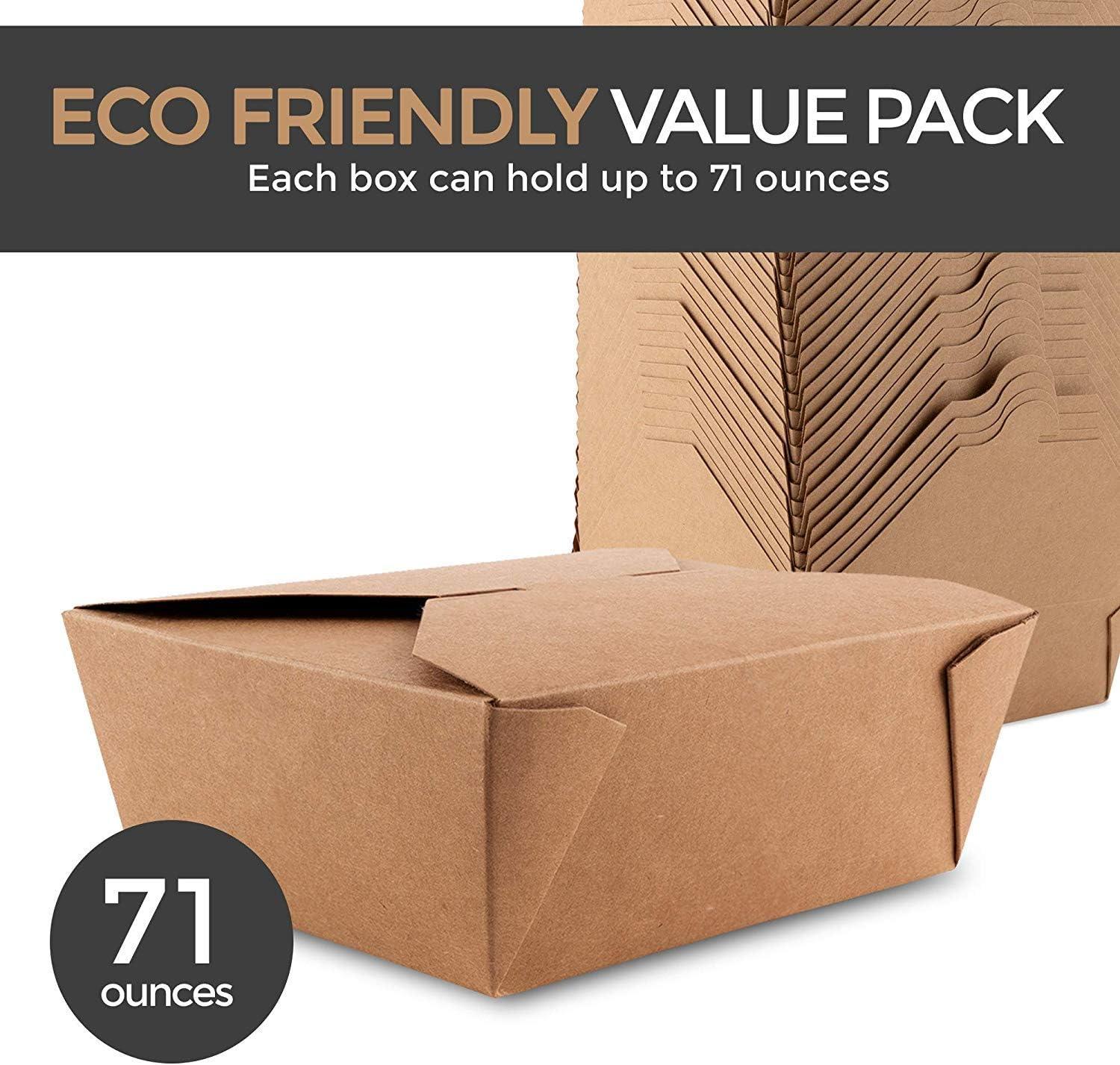 imageTake Out Food Containers Microwaveable Kraft Brown Take Out Boxes 45 oz 50 Pack Leak and Grease Resistant Food Containers Recyclable Lunch Box To Go Containers for Restaurant Catering and PartyForty Pack 71 Oz