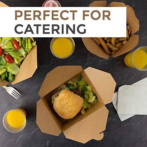 imageTake Out Food Containers Microwaveable Kraft Brown Take Out Boxes 45 oz 50 Pack Leak and Grease Resistant Food Containers Recyclable Lunch Box To Go Containers for Restaurant Catering and PartyFifty Pack 30 Oz