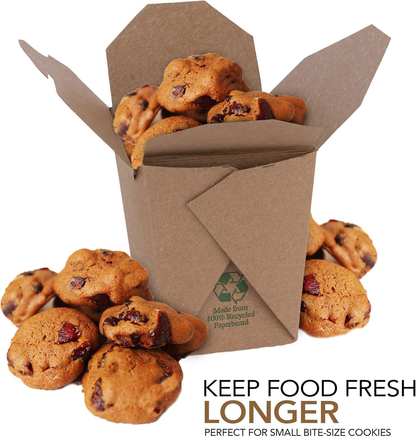 imageTakeout Food Containers 8 Oz Microwaveable Kraft Brown Paper Mini Chinese Take Out Box 50 Pack Leak and Grease Resistant Stackable To Go Boxes Recyclable Food Containers Party Favor Boxes8 oz