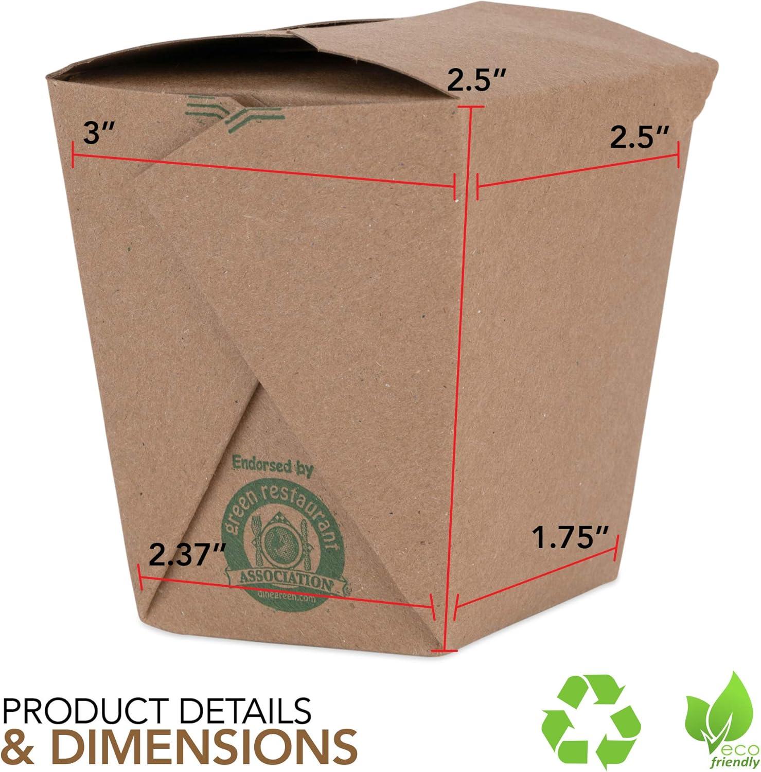 imageTakeout Food Containers 8 Oz Microwaveable Kraft Brown Paper Mini Chinese Take Out Box 50 Pack Leak and Grease Resistant Stackable To Go Boxes Recyclable Food Containers Party Favor Boxes8 oz