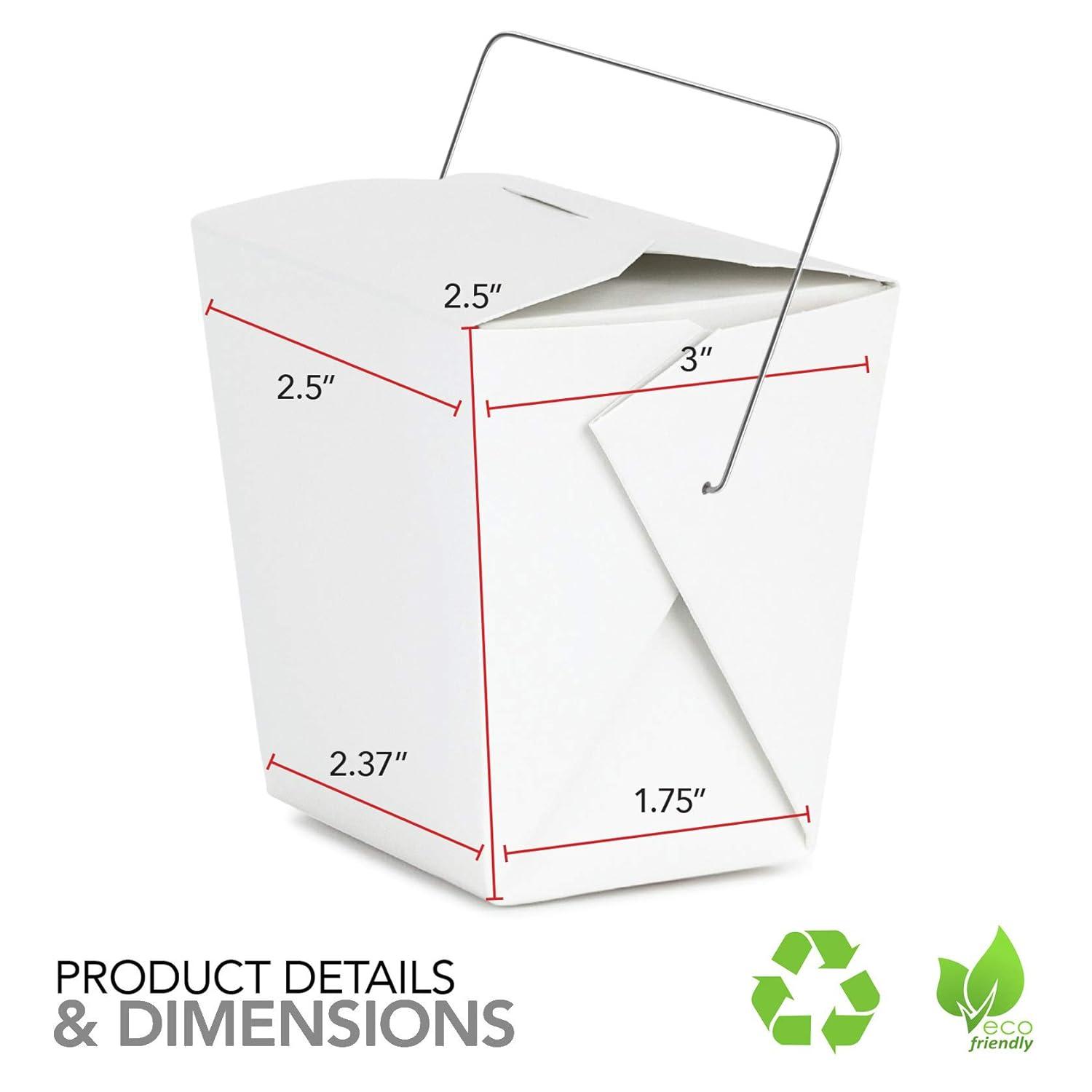 imageTakeout Food Containers with Handle 8 Oz White Microwaveable Mini Chinese Take Out Box 50 Pack Leak and Grease Resistant Stackable To Go Boxes Recyclable Food Containers Party Favor Boxes8 Oz