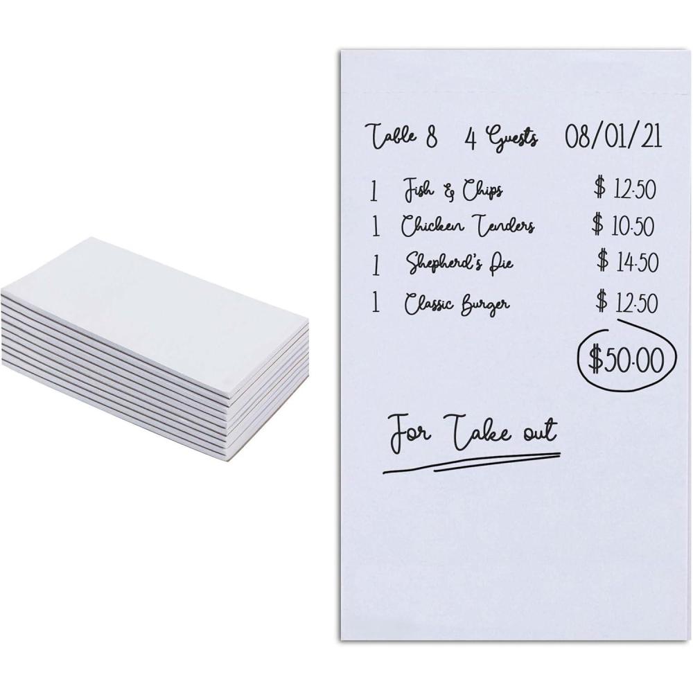imageBlank Scratch Pads 10 Pack White Note Pads Memo Notepads Small Desk Scratch Paper 4x6 Note Paper Guest Check Book Server Note Pads for Diners 1000 Total Blank Sheets Stock Your Home