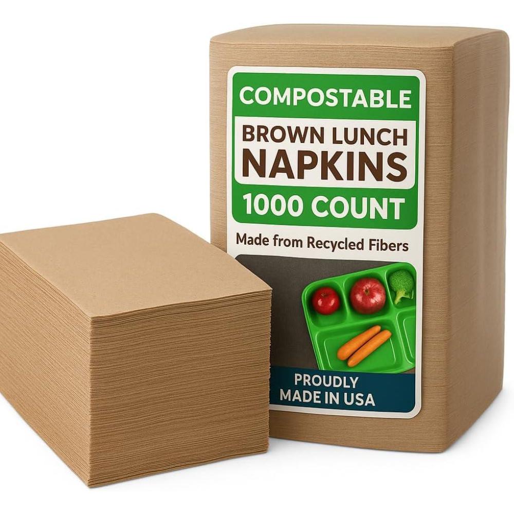 imageBrown Disposable Paper Napkins 500 Count Eco Friendly Tan Napkins Bulk for Restaurants Dinner Parties and Crafts1000