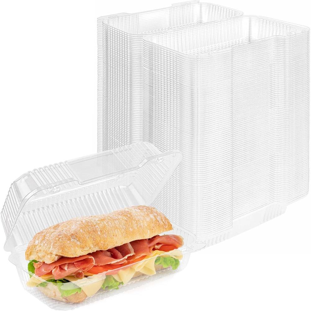 Disposable Plastic To Go Containers with Clear Lids (50 Pack) Fancy ...
