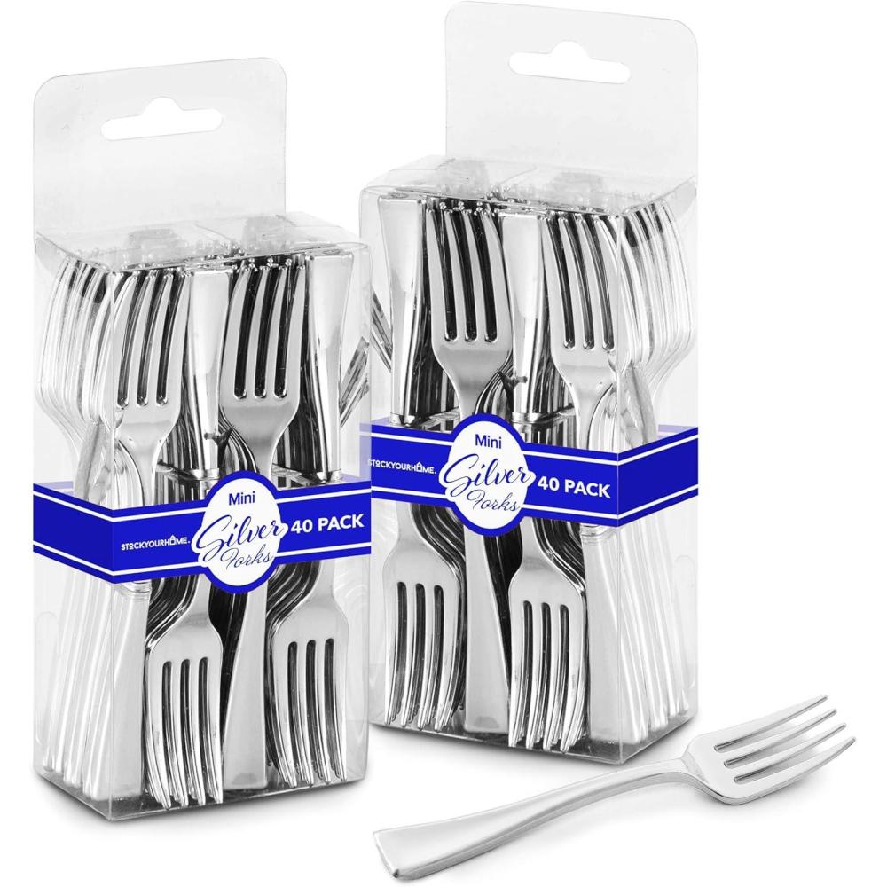 imageGold Plastic Mini Spoons Disposable 4 inch 80 Pack Tasting Spoon Dessert Mini spoon for Ice Cream Taster Small Sample Desserts Gelato Sampling Fancy Miniature Pudding Little Appetizers BulkSilver