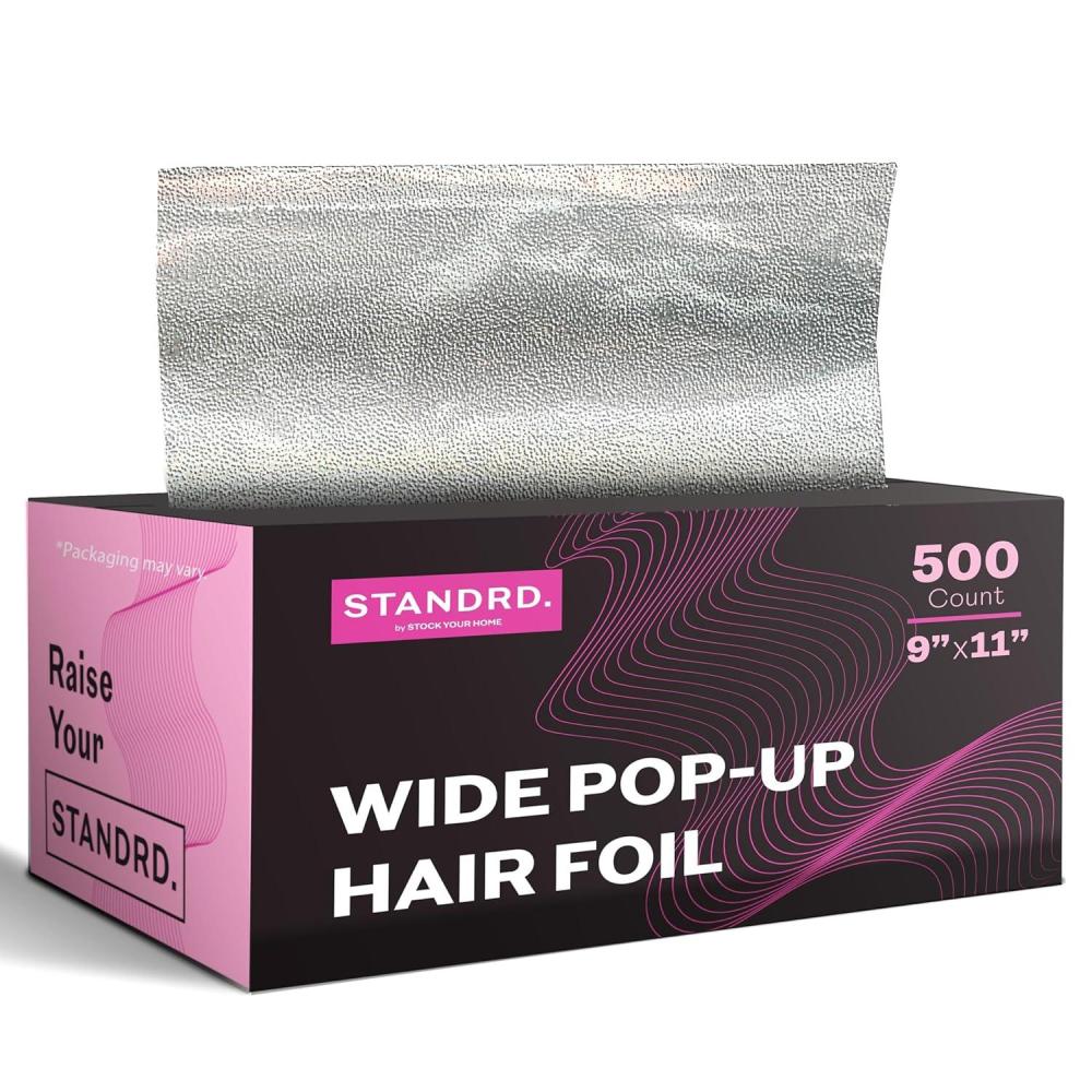 imageStock Your Home 500 Count Aluminum Foil for Hair Highlighting 9 Pop Up Foil Sheets for Salon or Home Use Embossed Disposable Hair Foils for Highlighting Coloring Hair Wide Foil for Hair Stylist1 Fl Oz Pack of 500