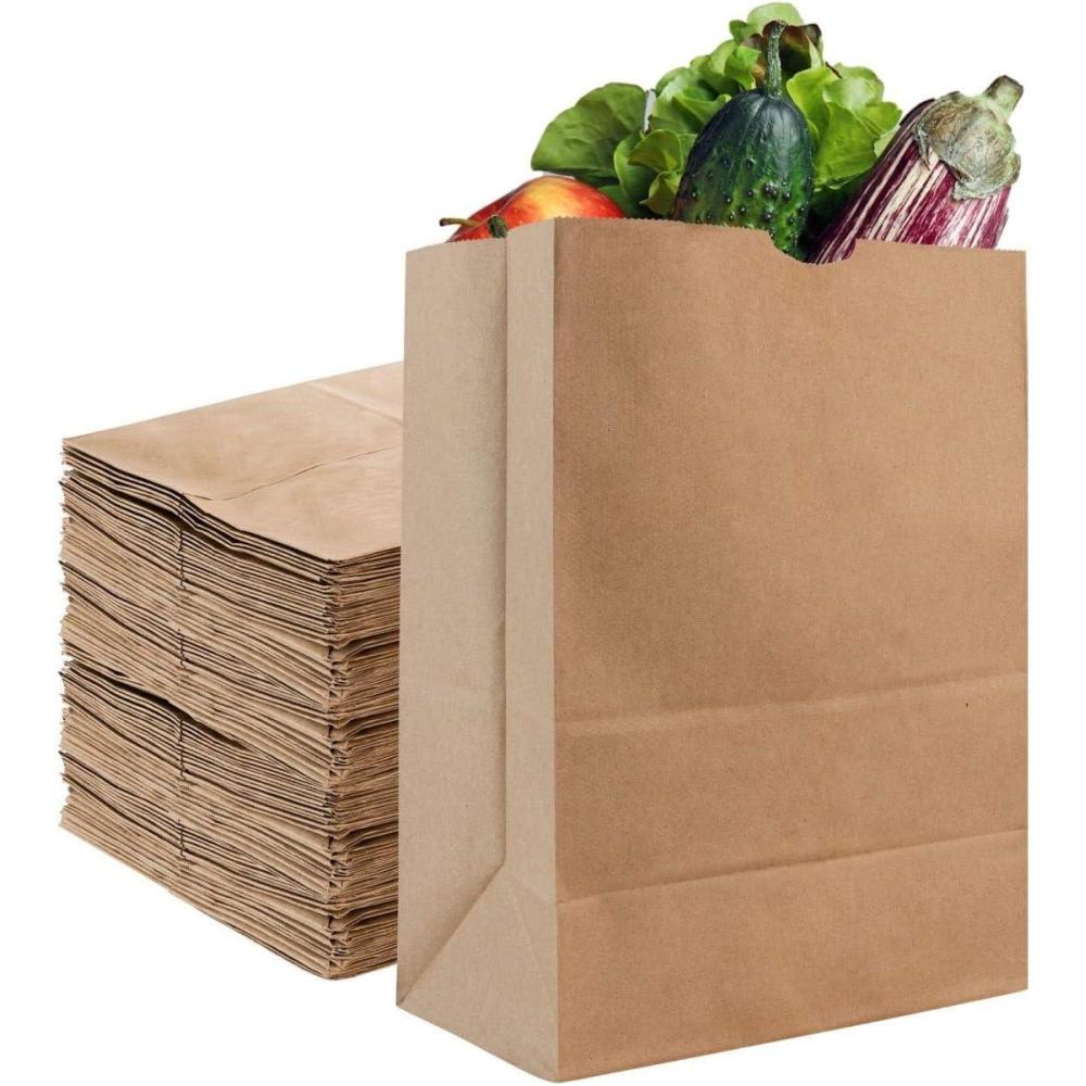 imageStock Your Home 52 lb Kraft Brown Paper Bags 100 Count Bulk Large Grocery Bags for Shopping50 Count