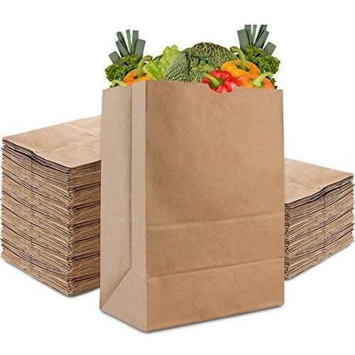 imageStock Your Home 57 Lb Kraft Paper Bag 100 Count Heavy Duty Large Brown Paper Grocery Bags for Food Shopping Recycling Trash Bulk Pack Size57 lb 100 Count