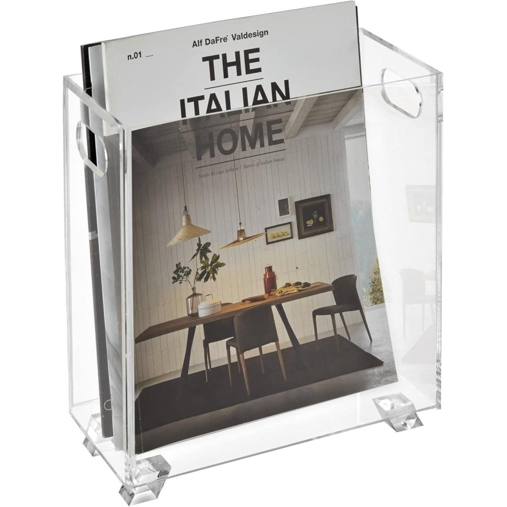imageStock Your Home Acrylic Magazine Holder Crystal Clear Holder Shatterproof Open Top Space Saver For Magazines Publications Office Desk Reception Waiting Room