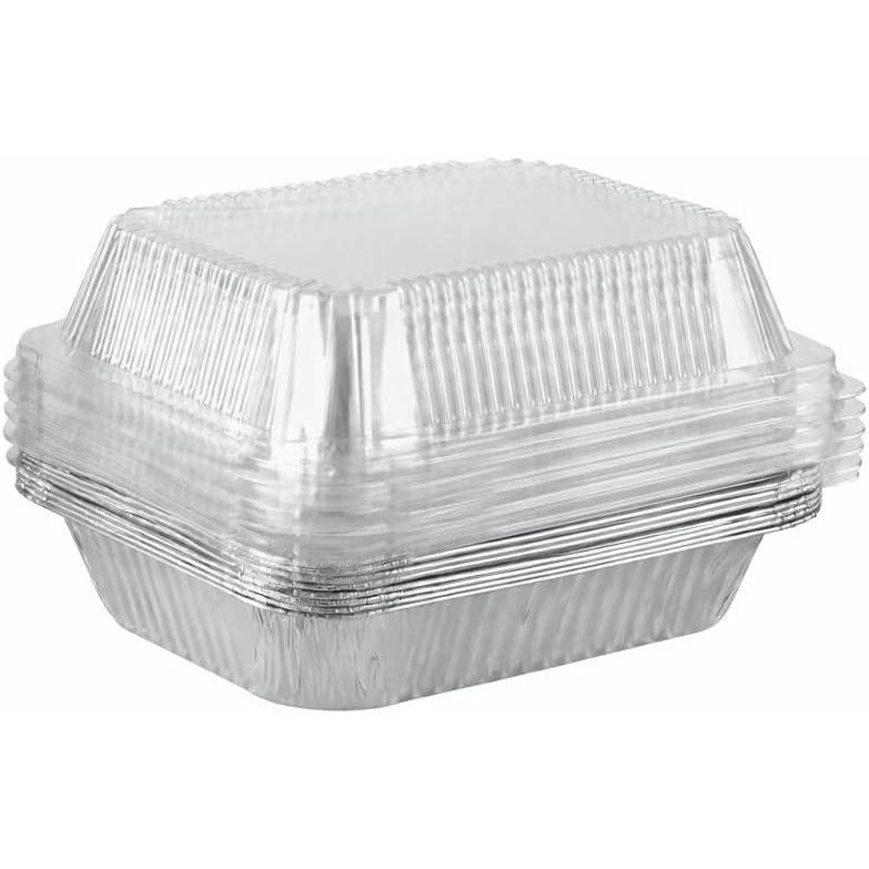 imageStock Your Home Disposable Foil Pans with Lids Set of 40 Heavy Duty Aluminum Pans with Lids 20 9x13 10 8x8 10 1Lb Baking Tins with Covers for Cooking Heating Storing Holiday Dinner Meals10 Pack WDome Lids