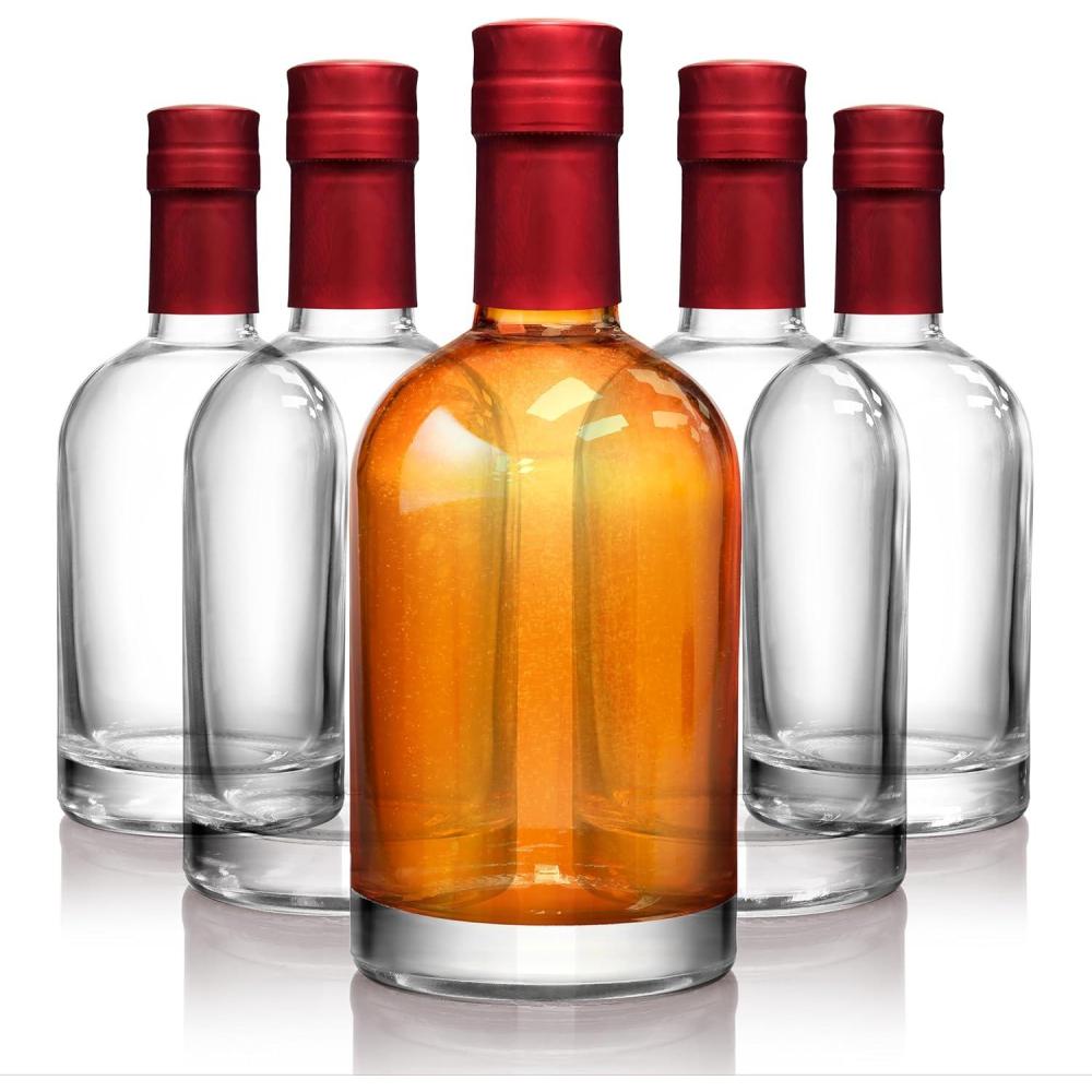 imageStock Your Home Set of 12 Glass Whiskey Bottles with Corks 375 mL Glass Bottles for Custom Infusions 12 oz Empty Liquor Bottles for Alcohol Limoncello Coffee Syrups Oil and More12