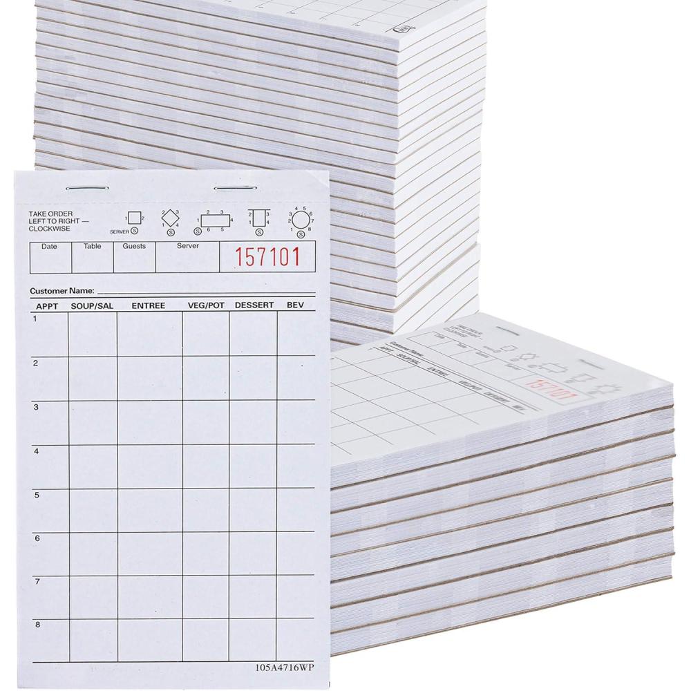 imageStock Your Home White Guest Check Pads 100 Count 1 Part Guest Check Pads Server Notepads and Waitress Order Pads Check Pads for Diners Restaurants Food Trucks Takeout and Delivery Services