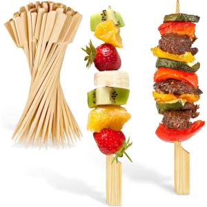 7″ Bamboo Skewers for Appetizers (200 Pack) – Wooden Sticks for Fruit Kabobs, Fancy Party Picks, Cocktail & Martini Olives, Heavy-Duty Bamboo for Kabobs(7 Inch)